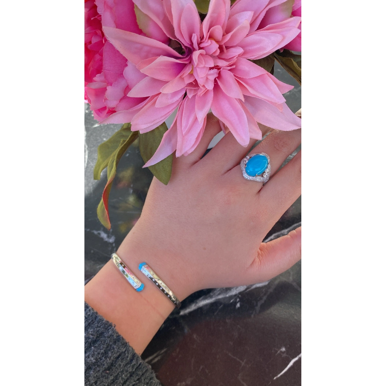 Oval Firuze Vintage Yüzük