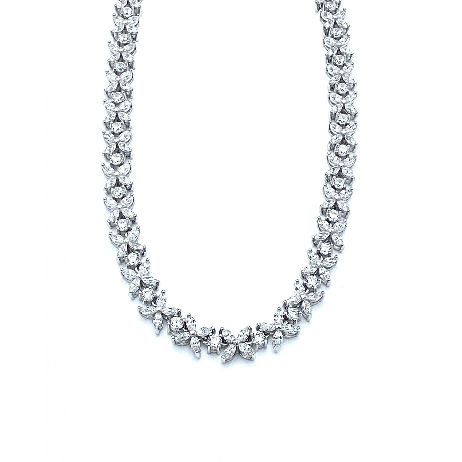 Mozanit Markiz Çiçek Suyolu Kolye