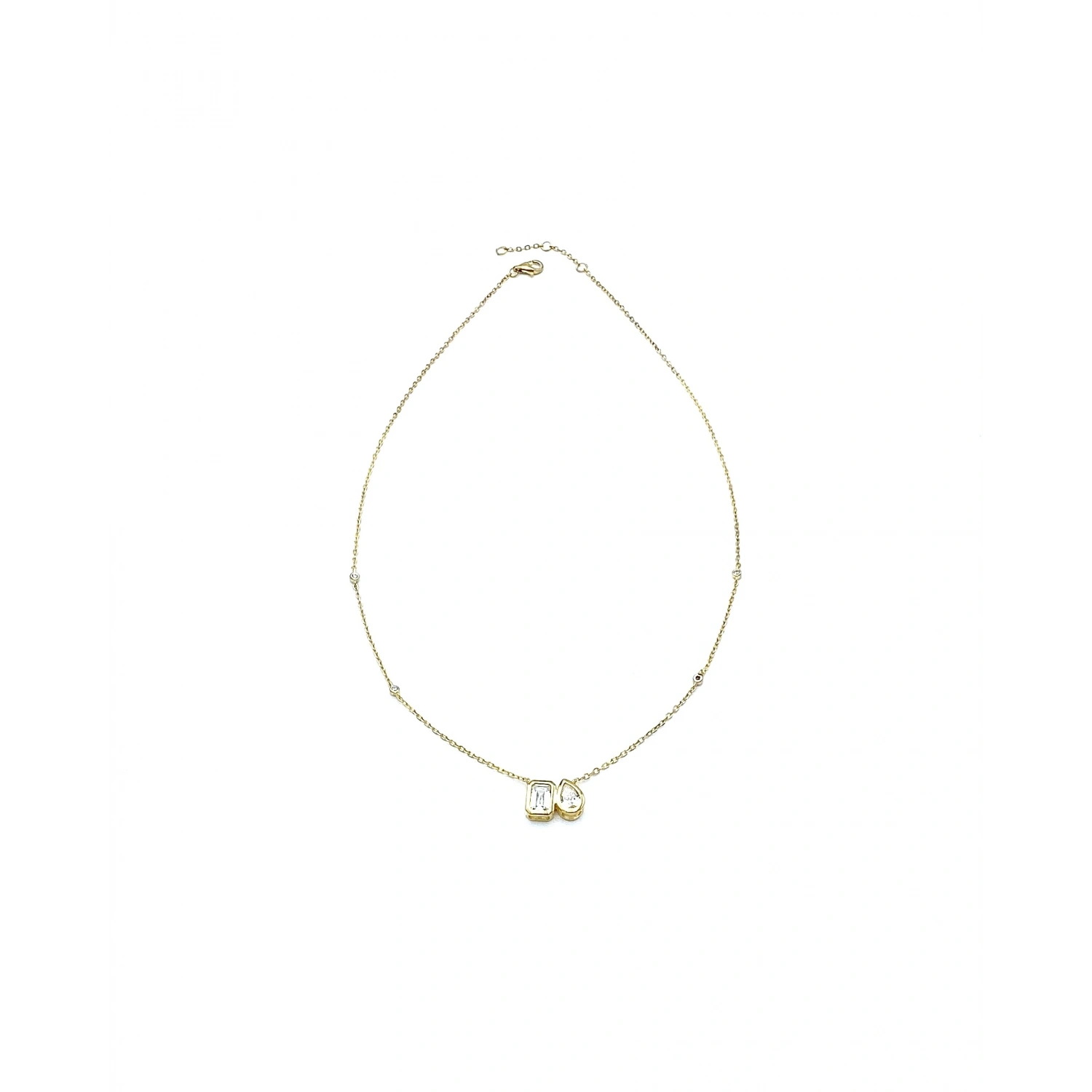 Mozanit Gömme Damla Di Tektaş Kolye