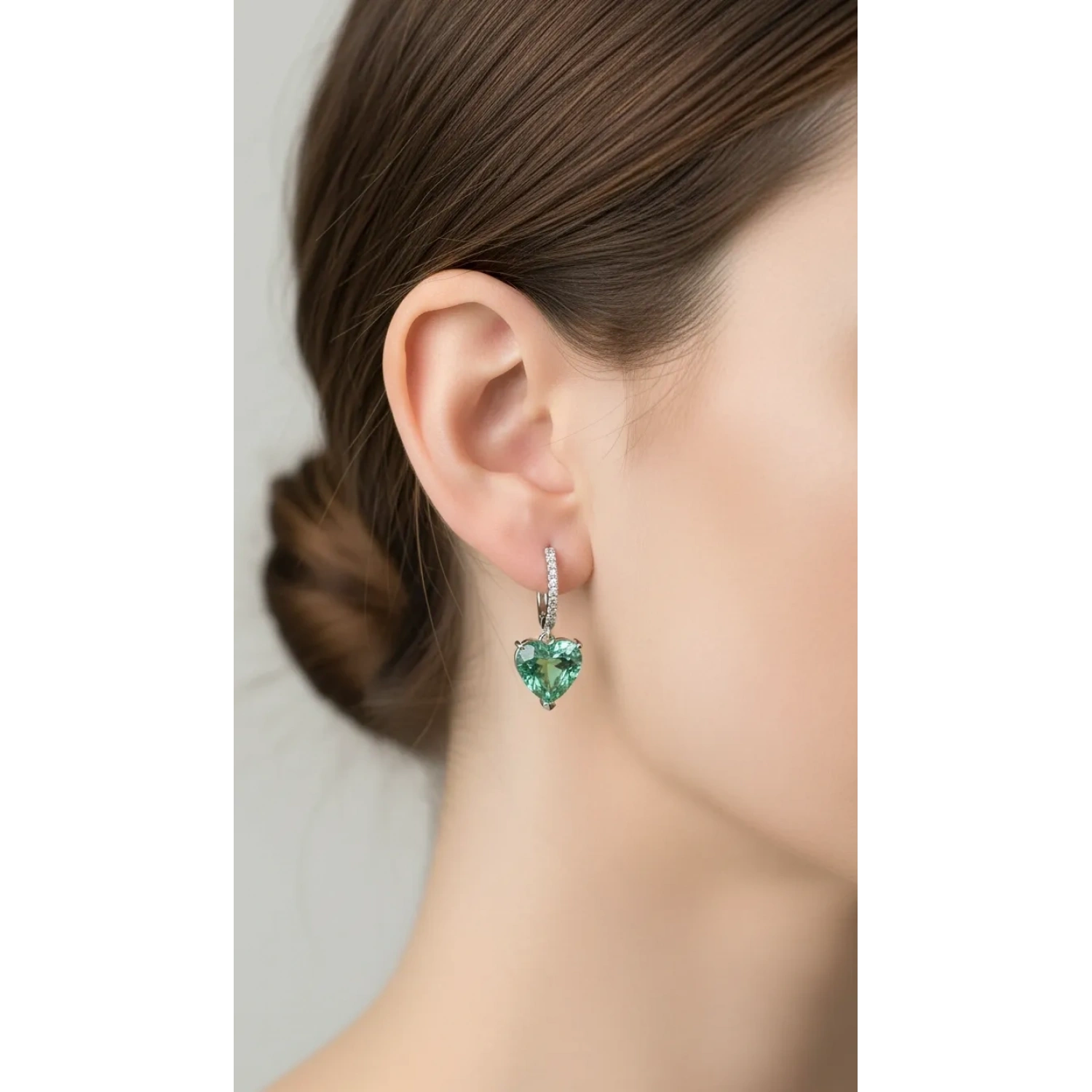 Alex Mint Kalp Halka Küpe