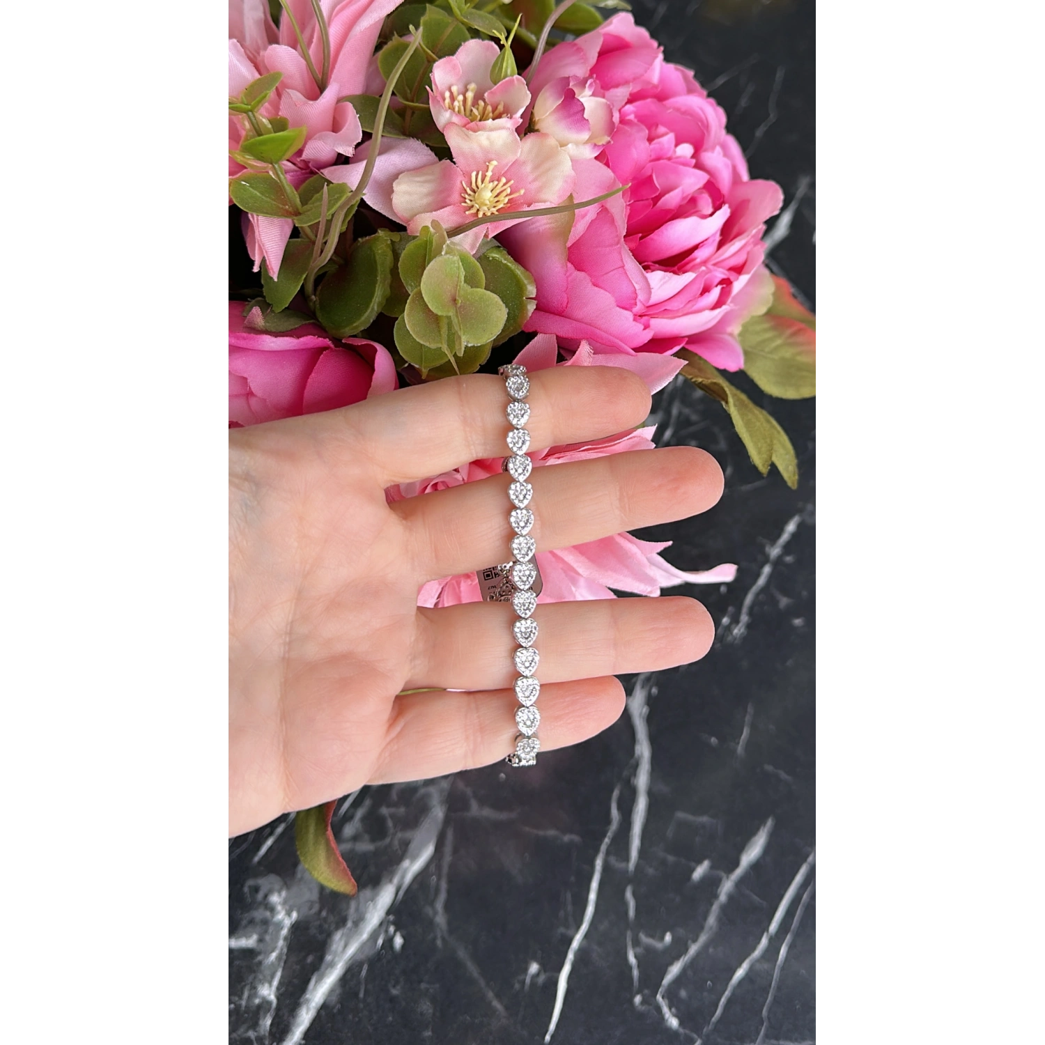 Taşlı Kalp Suyolu Bileklik