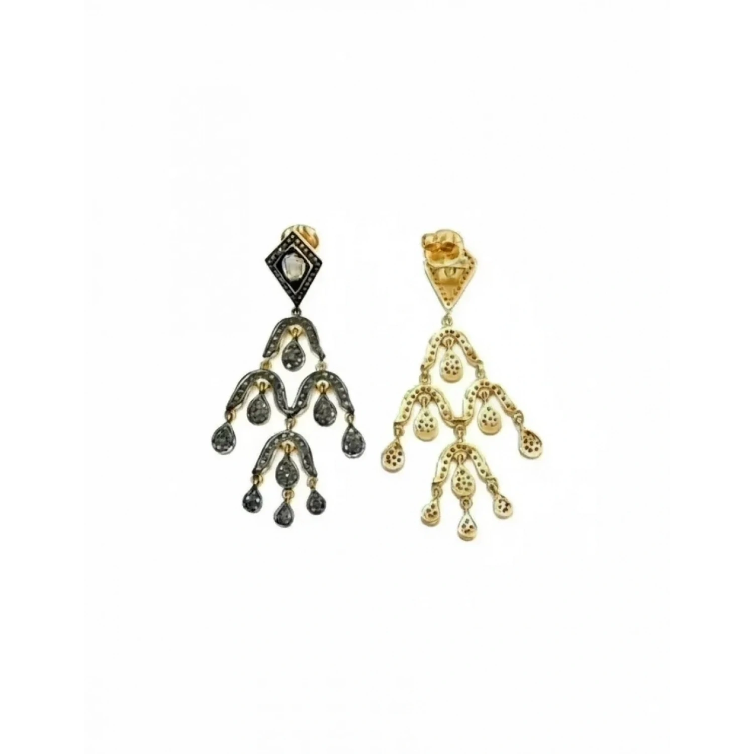 Ham Elmas Otantik Çoklu Damla Küpe