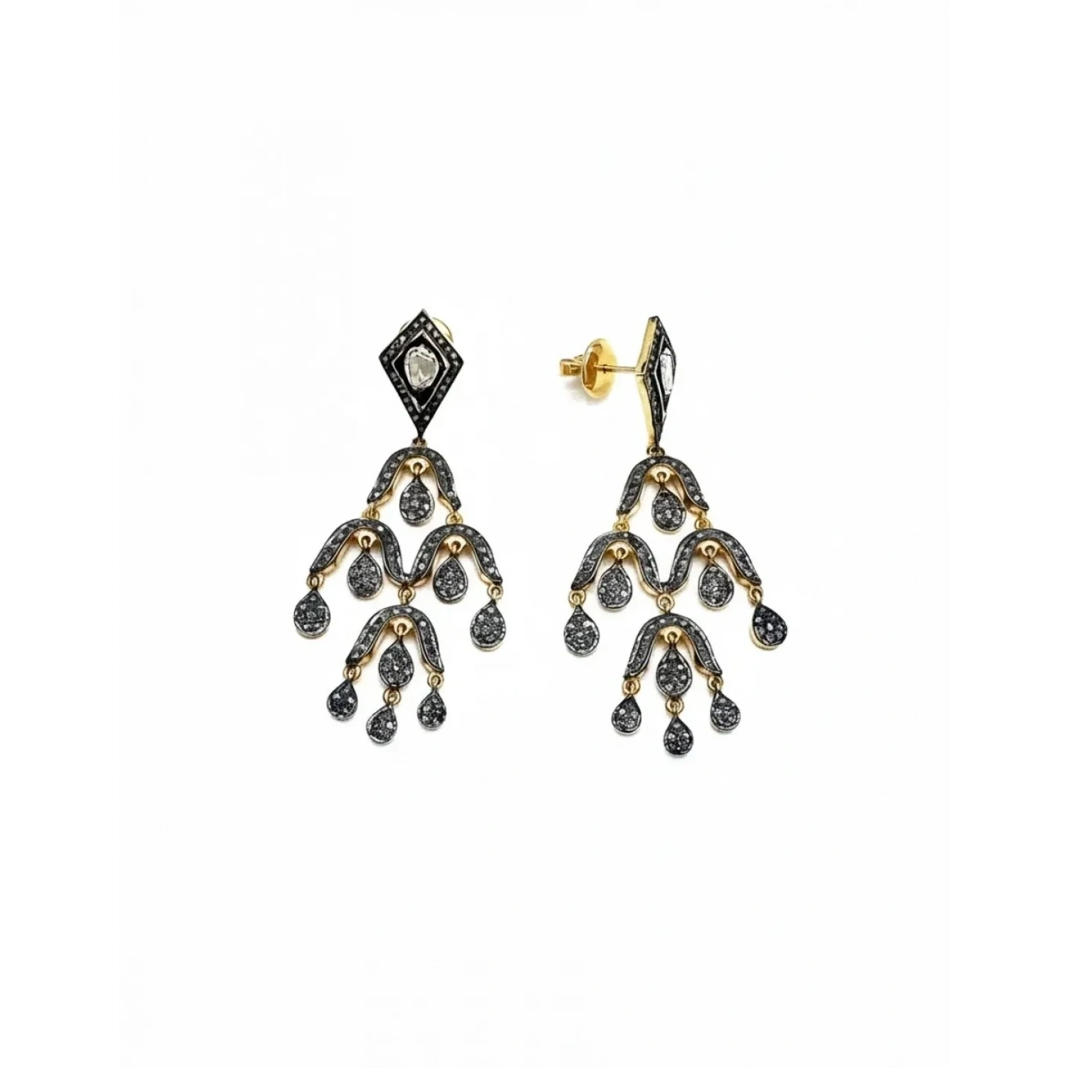 Ham Elmas Otantik Çoklu Damla Küpe