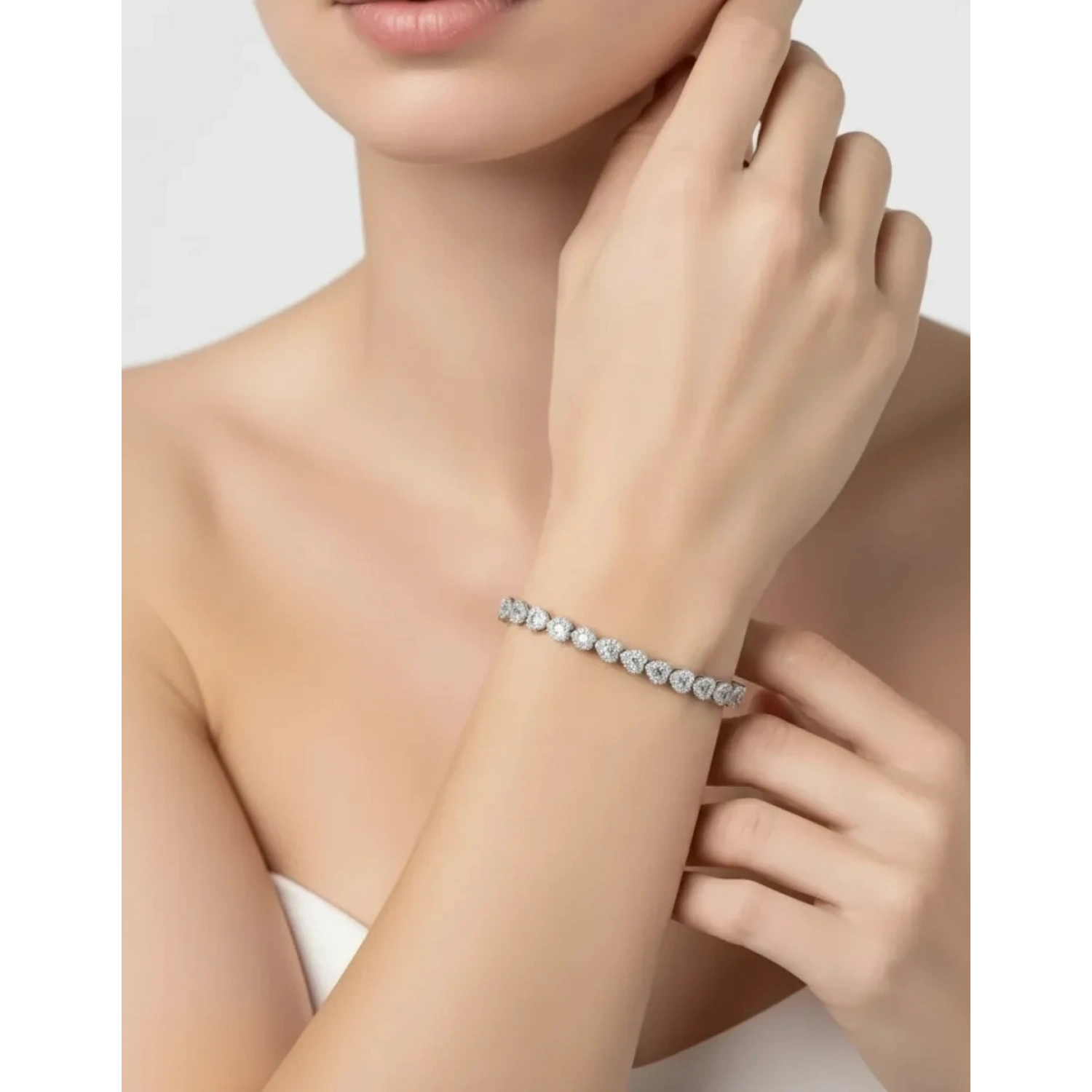 Taşlı Kalp Suyolu Bileklik