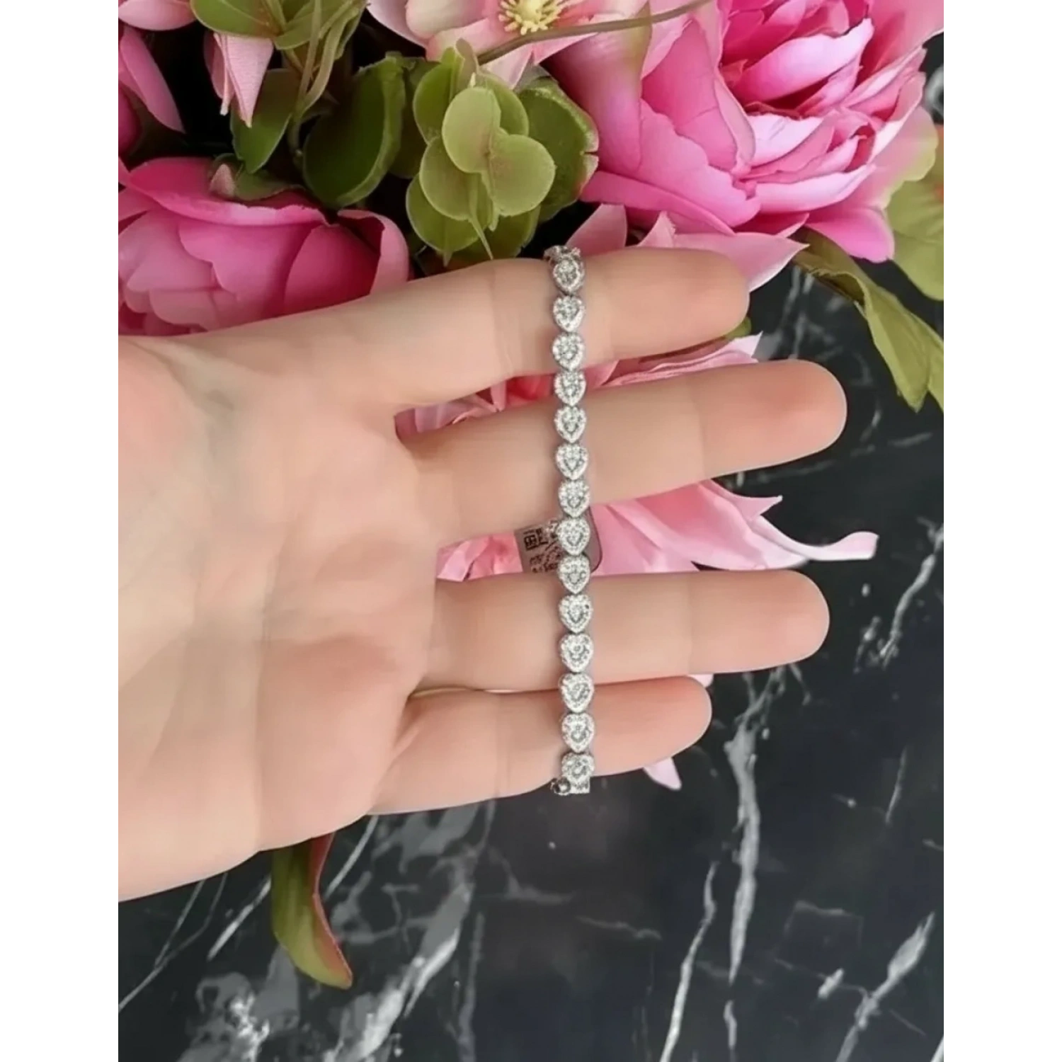 Taşlı Kalp Suyolu Bileklik