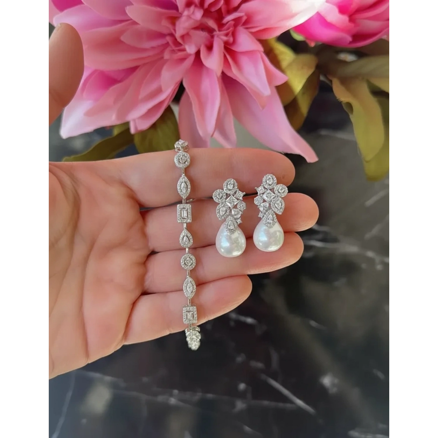 Geo Barok İnci Küpe