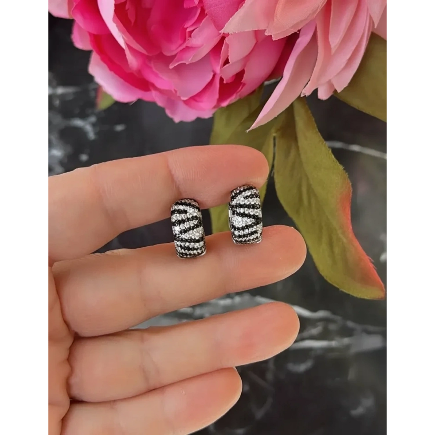 Zebra Duo Colour Küpe