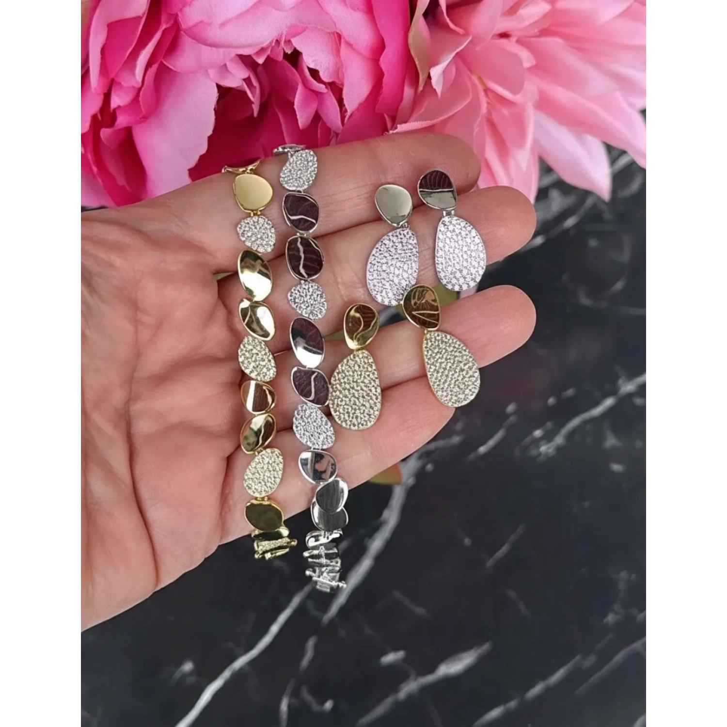Monako Pebbles Duo Küpe
