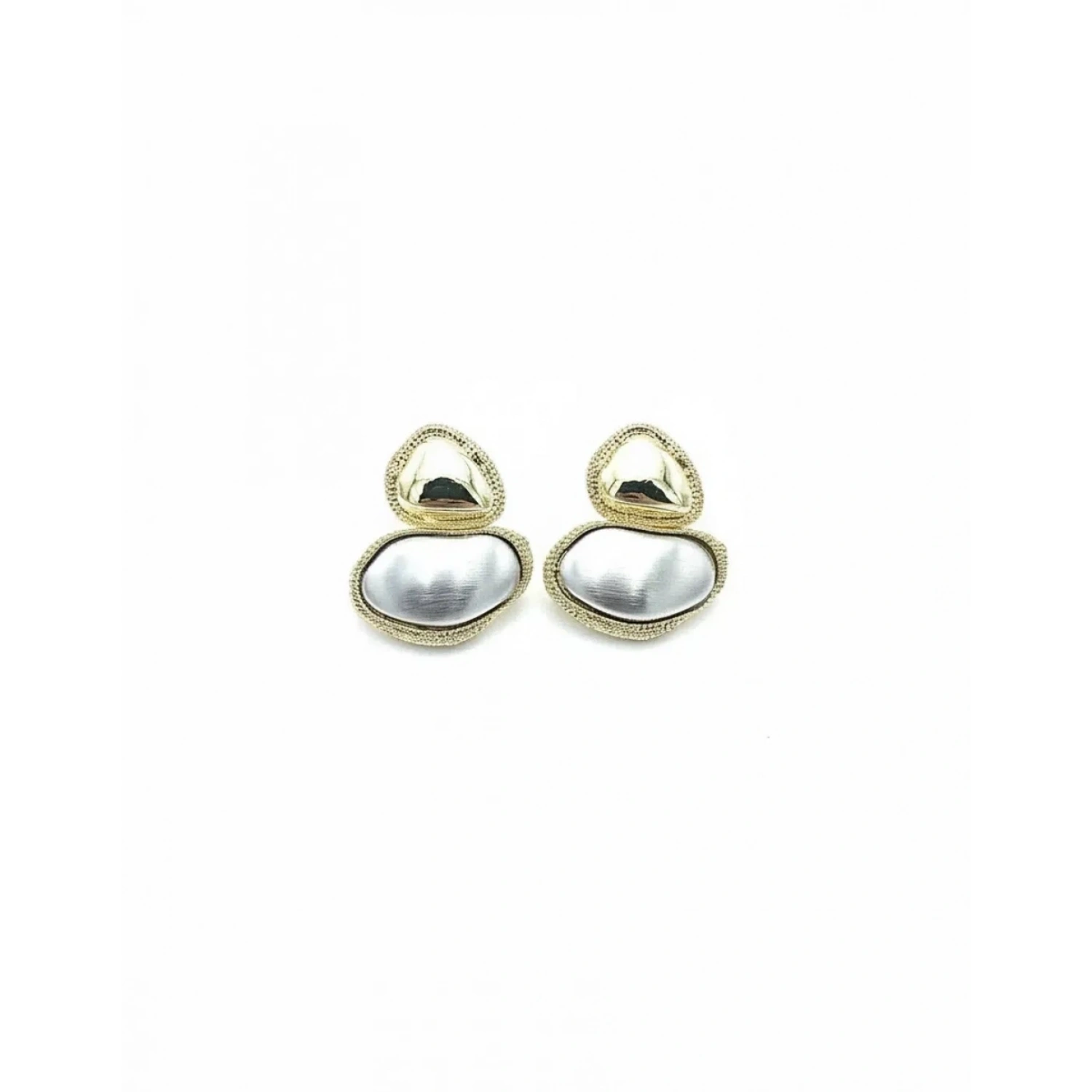 Elegant Seri 9 Bicolour Pebbles Küpe