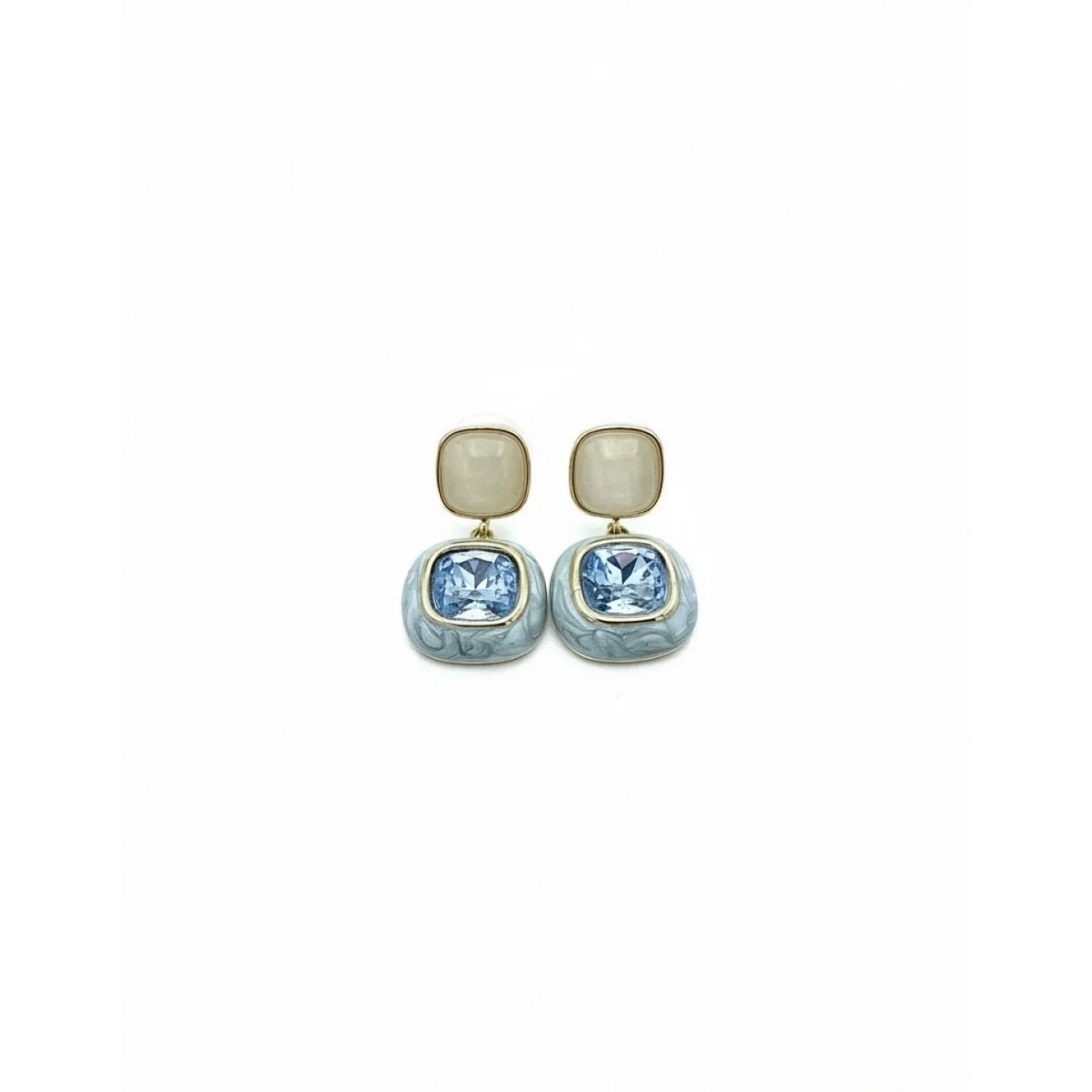 Elegant Seri 14 Square Duo Blue Küpe