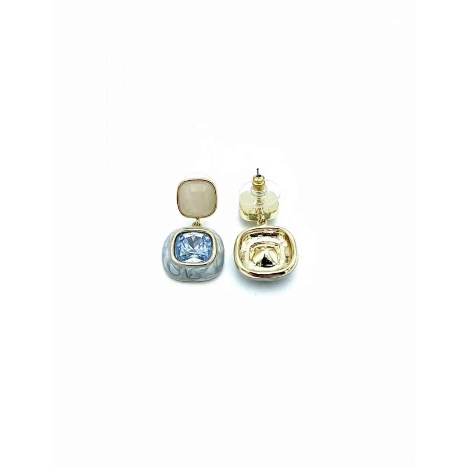 Elegant Seri 14 Square Duo Blue Küpe
