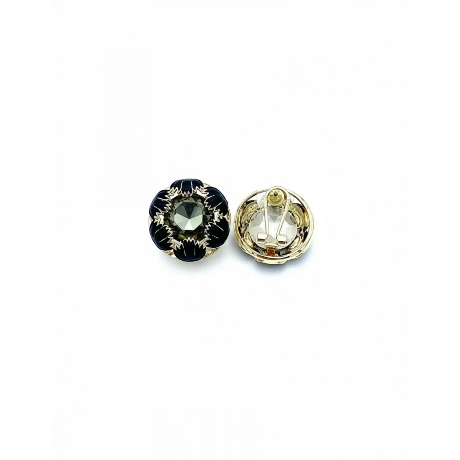 Elegant Seri 7 Black Daisy Shine Küpe