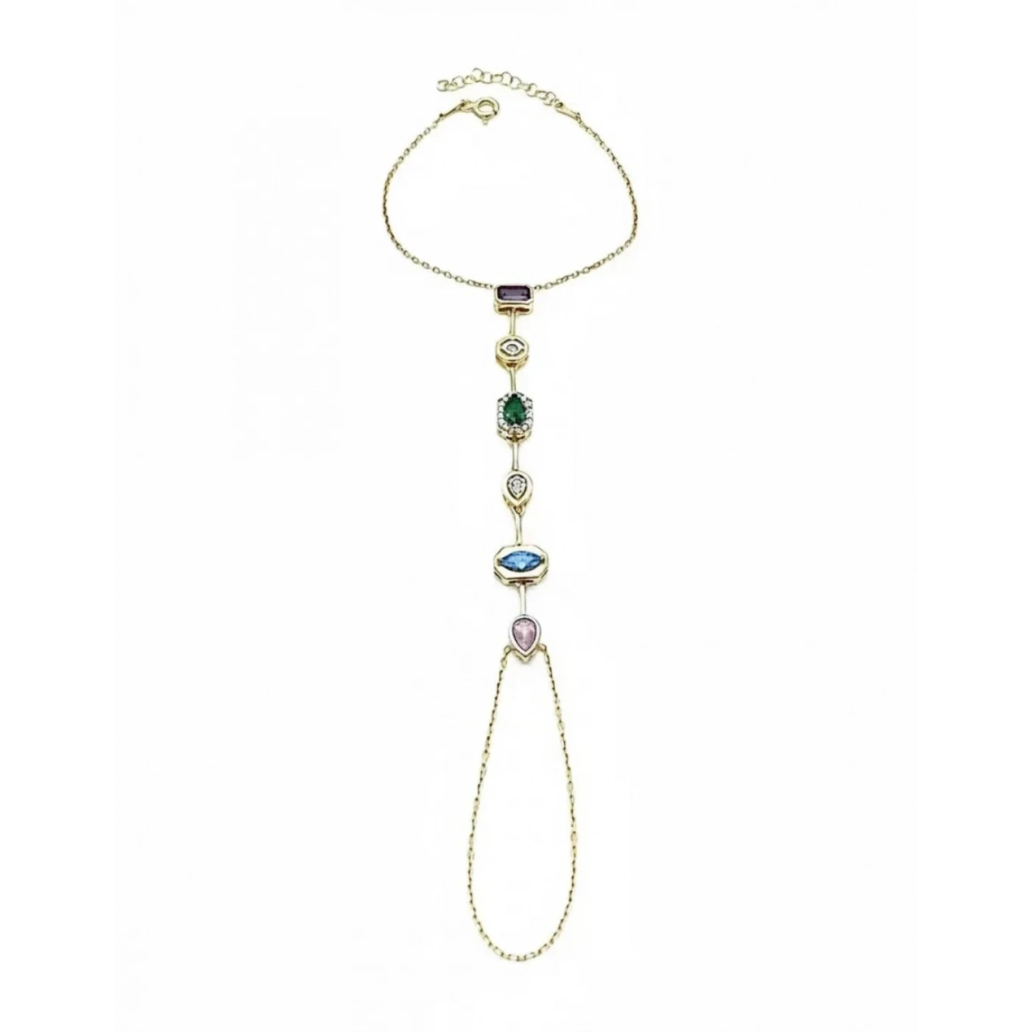 Renkli Taşlı Çubuklu Geo Şahmeran