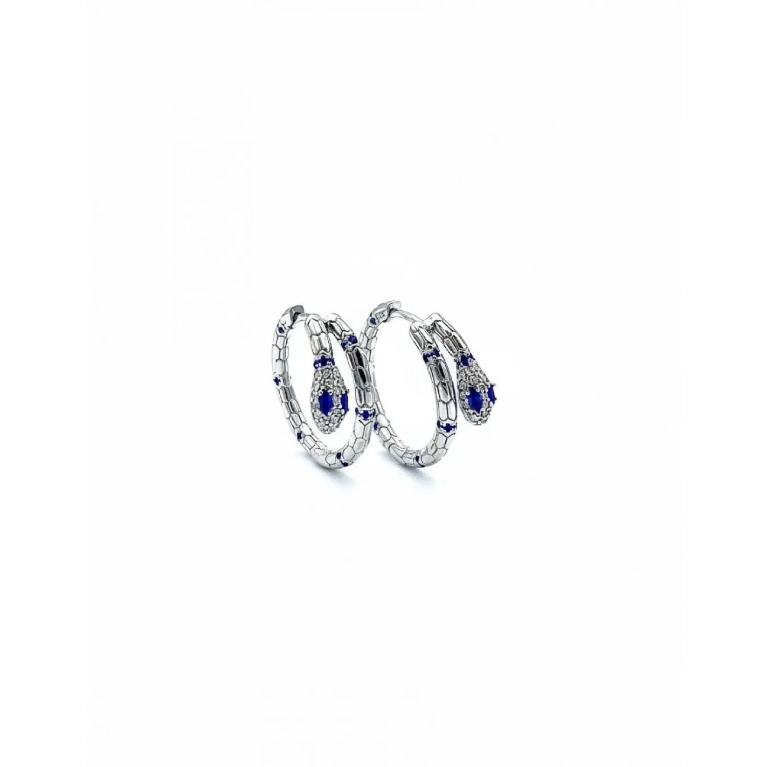 Safir İnce Yılan Yarı Taşlı Küpe