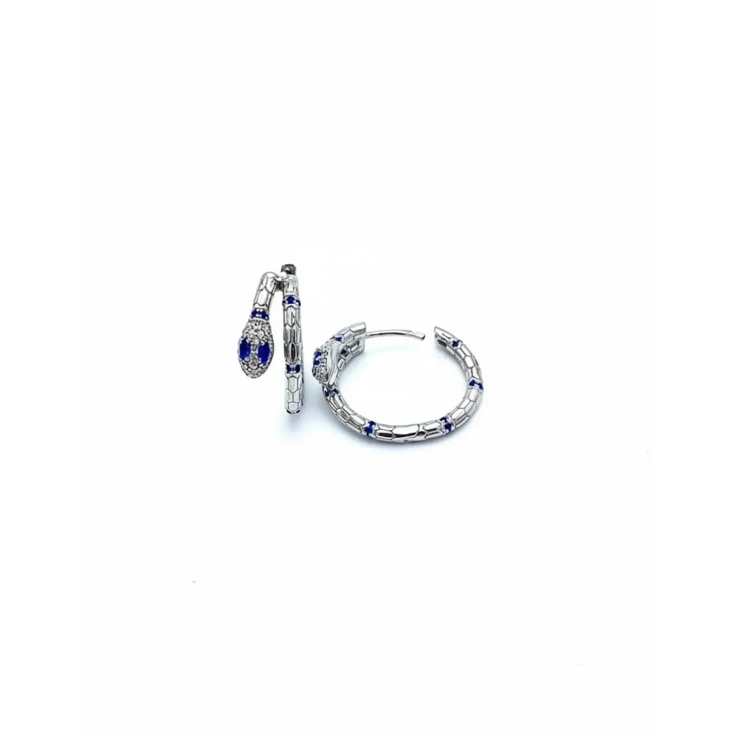 Safir İnce Yılan Yarı Taşlı Küpe