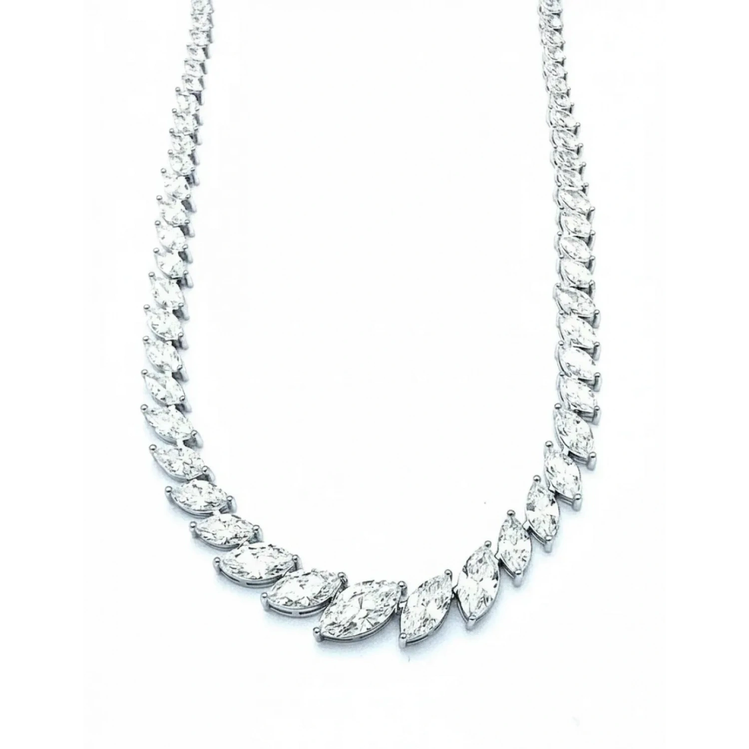 Mozanit Süzme Markiz Suyolu Kolye