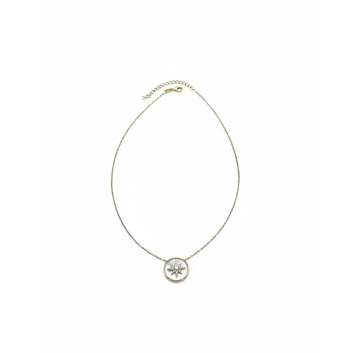 Kuzey Yıldızı Sedef Madalyon Kolye