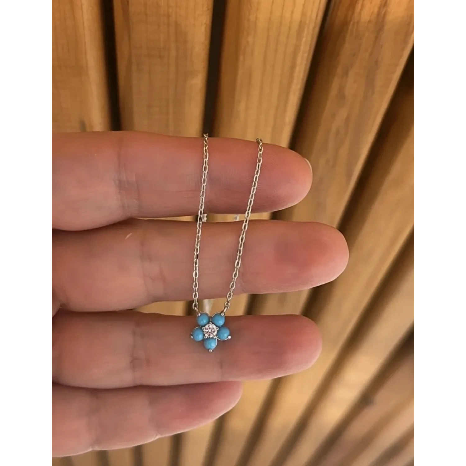 Firuze Çiçek Kolye