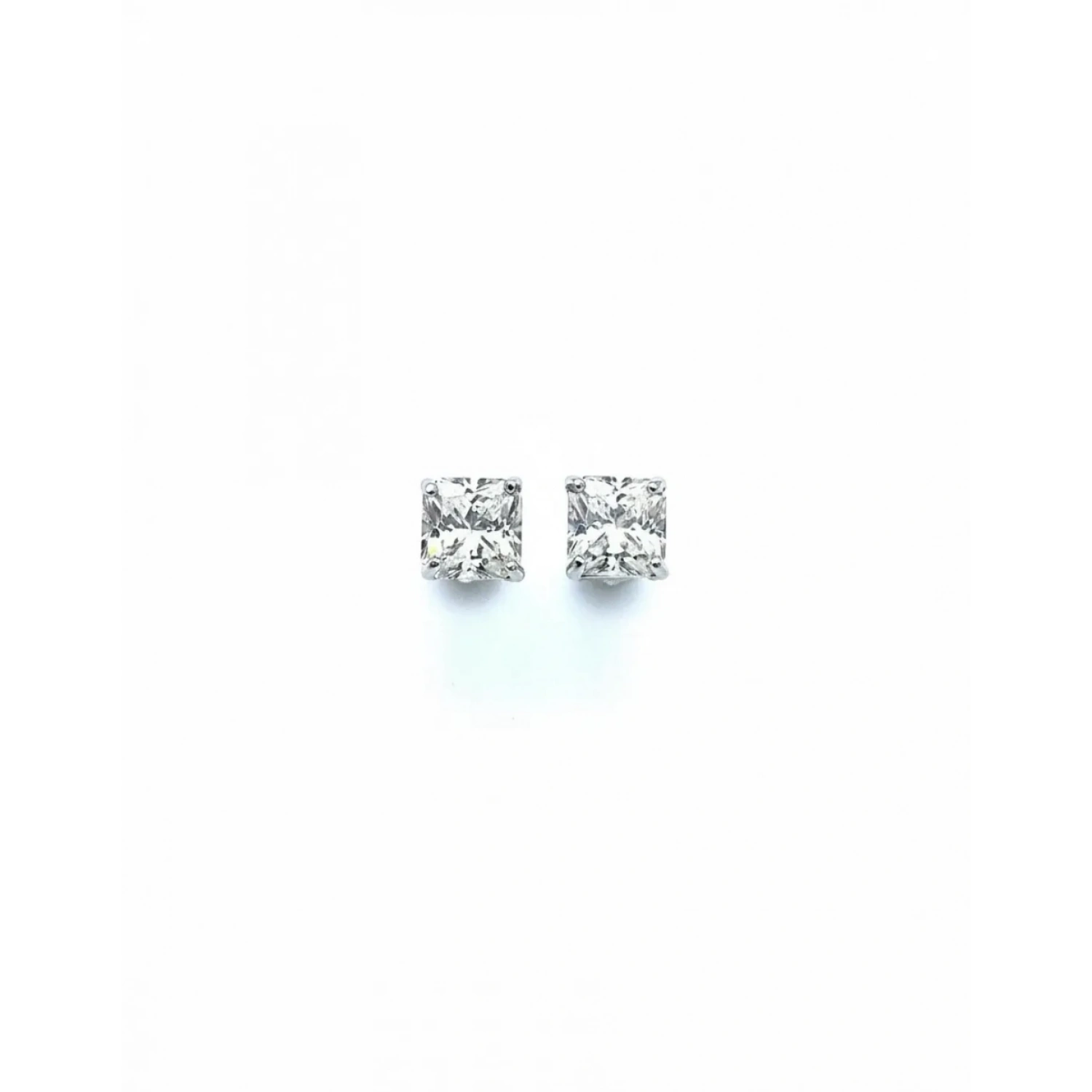 Mozanit 1.5ct Prenses Tektaş Küpe