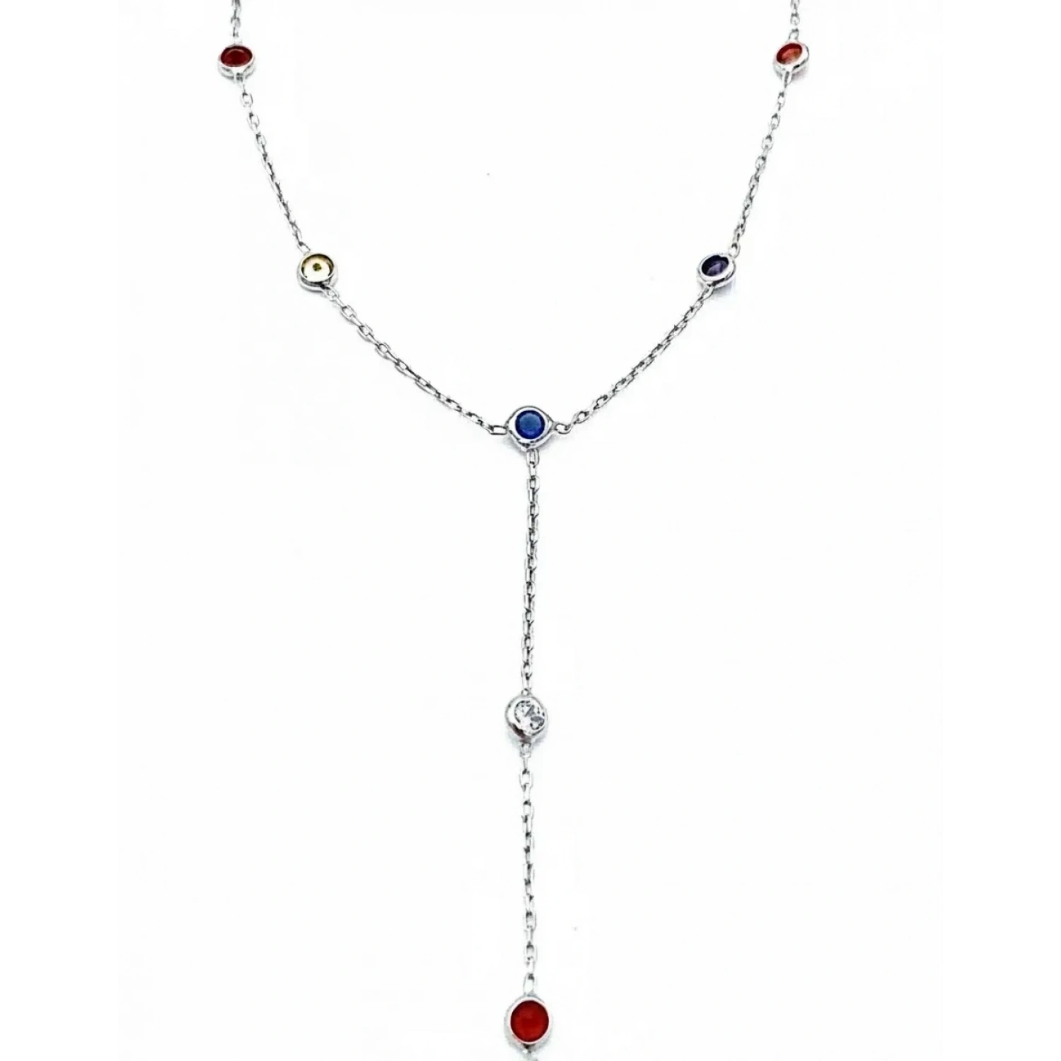 Rainbow Gömme Taş Y Kolye