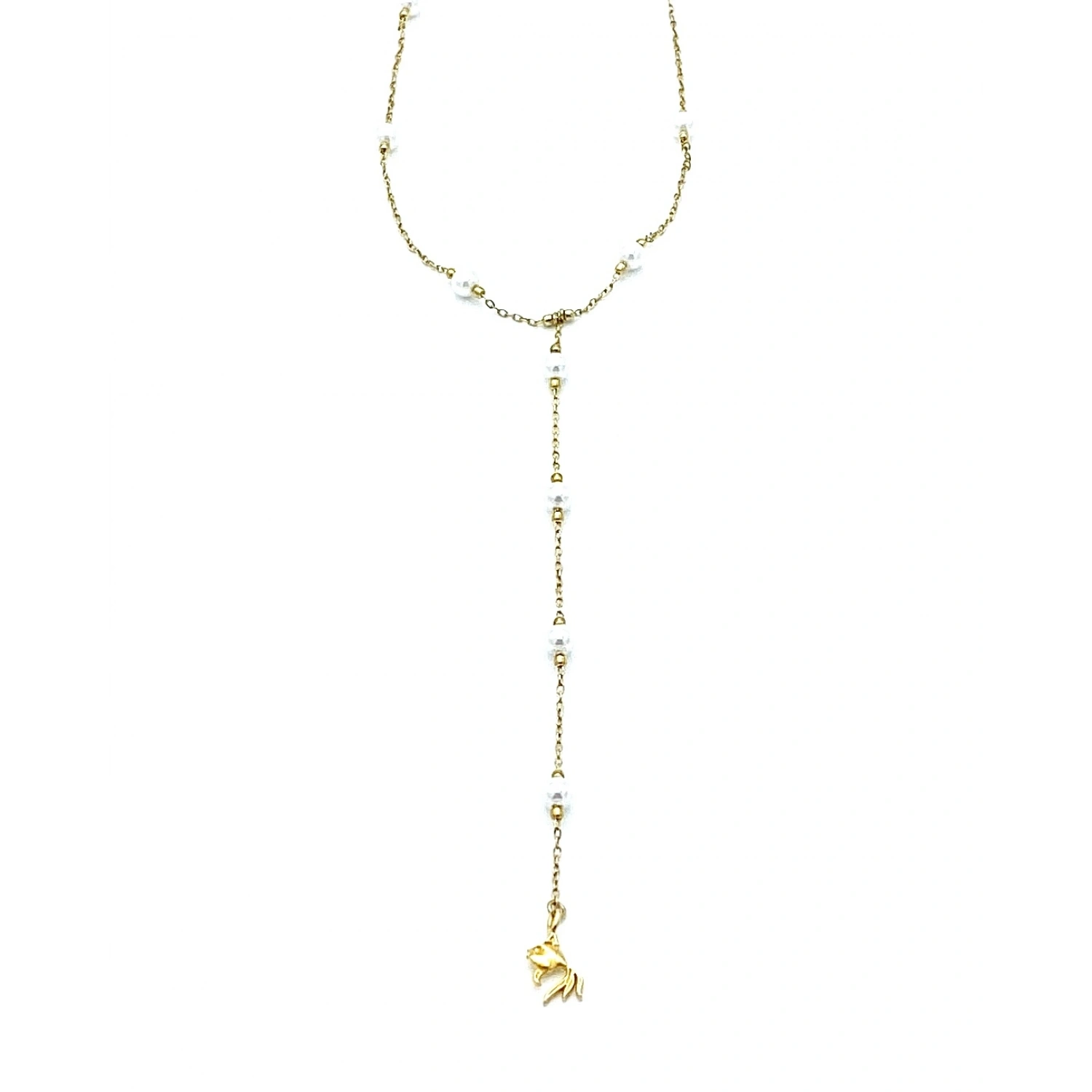 Balık Sallantılı İnci Y Kolye