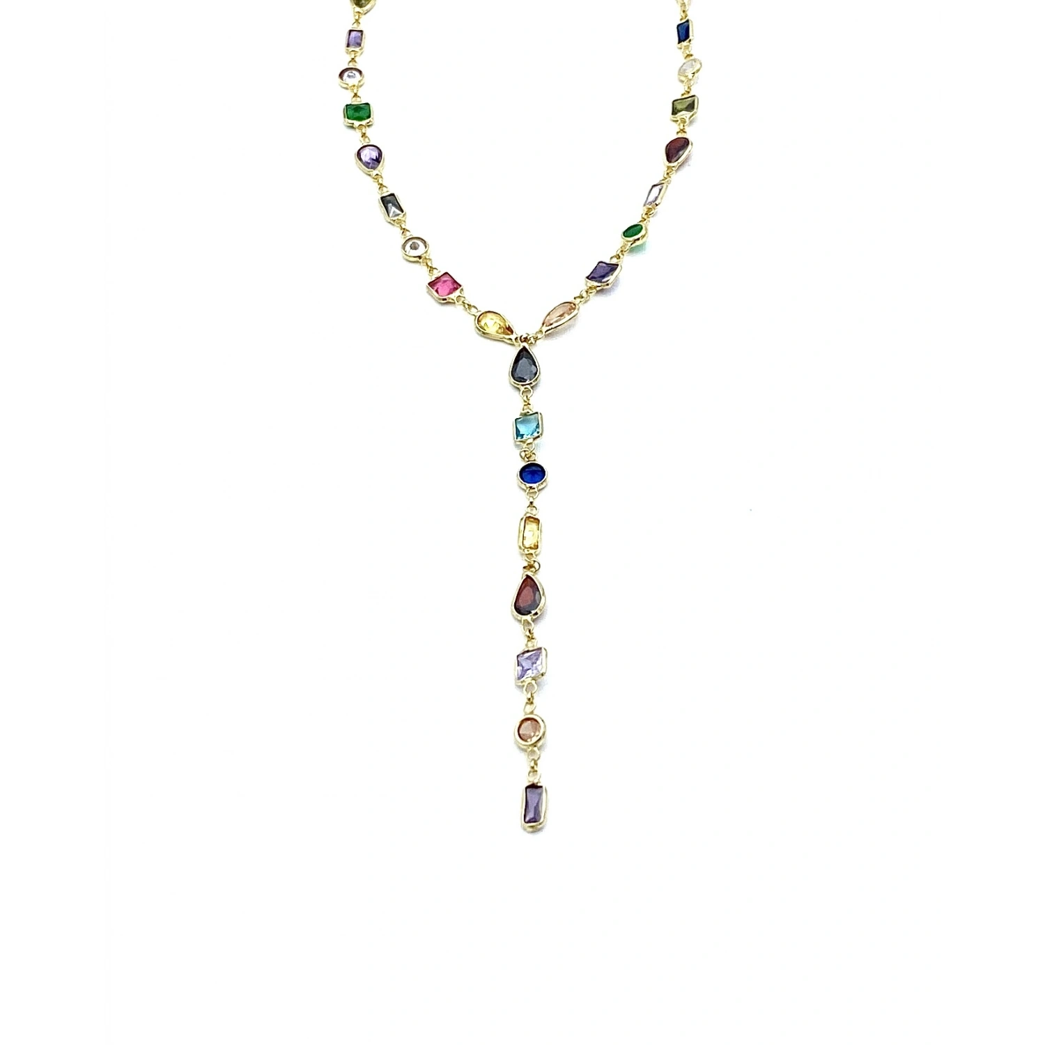 Rainbow Geo Gömme Taşlı Y Kolye