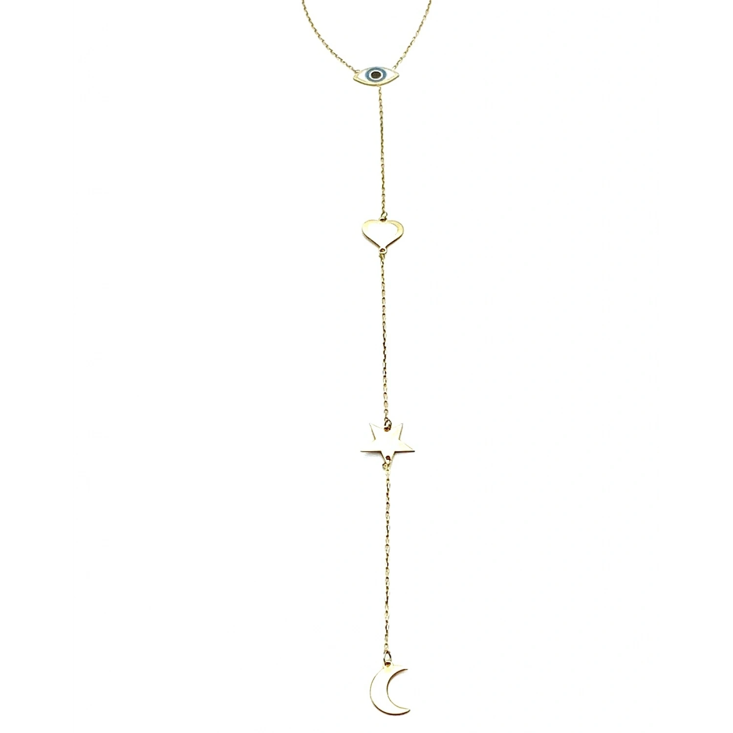 Göz Ayyıldız Kalp Y Kolye