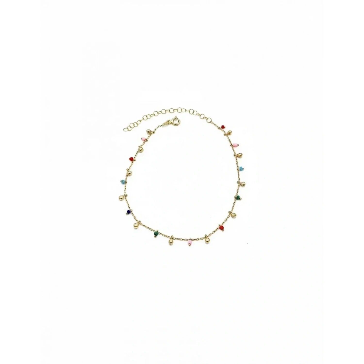 Rainbow Boncuk Sallantılı Top Top Halhal