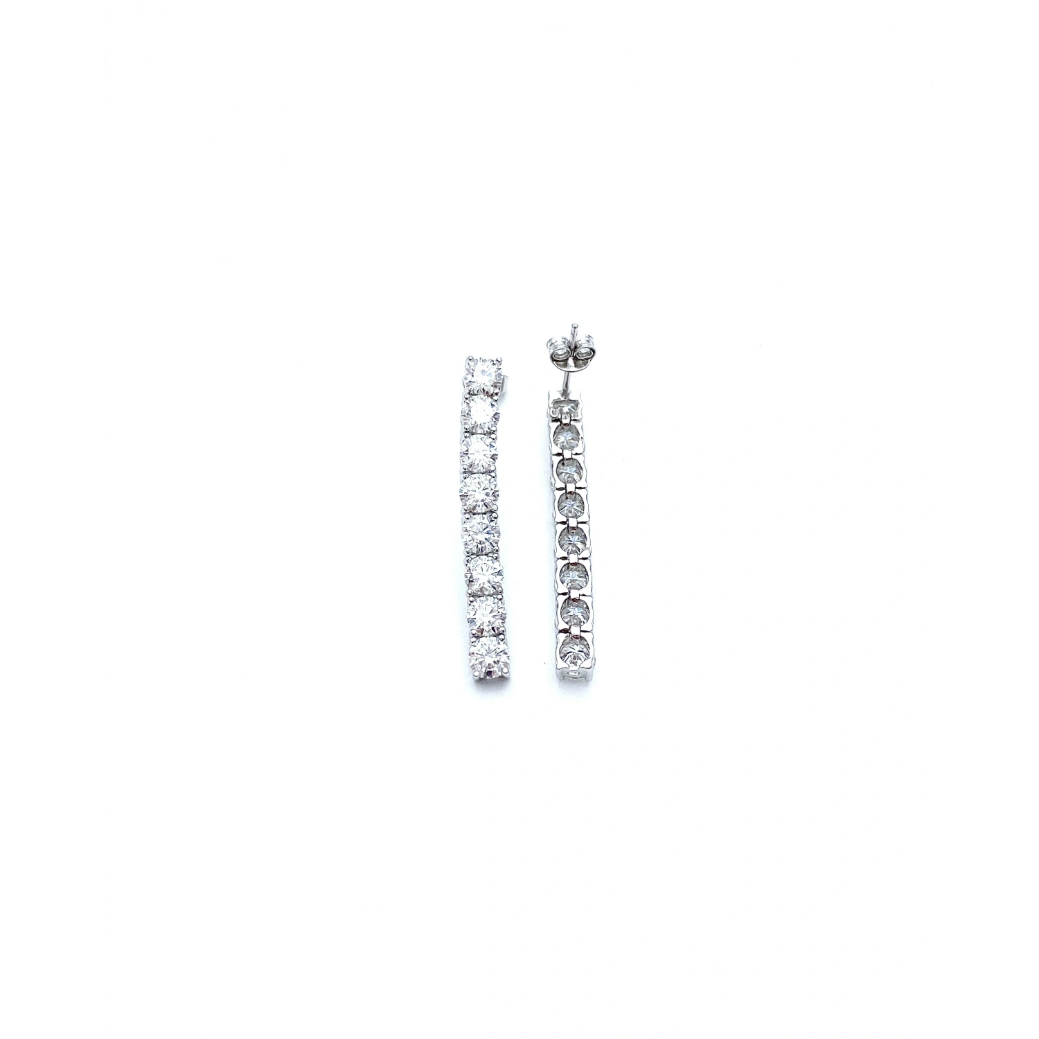Mozanit 4mm 8taş Suyolu Küpe