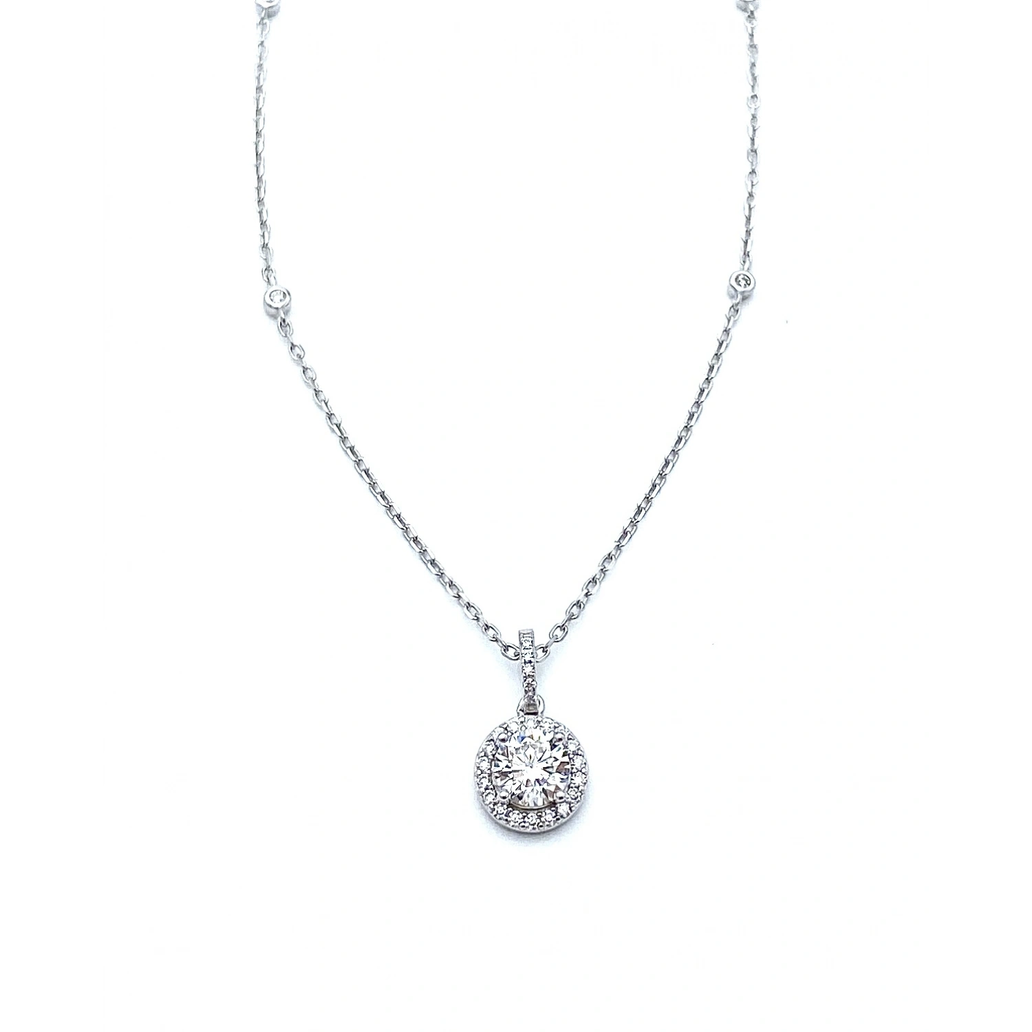 Mozanit 0,9ct ARO Halkalı Tektaş Kolye