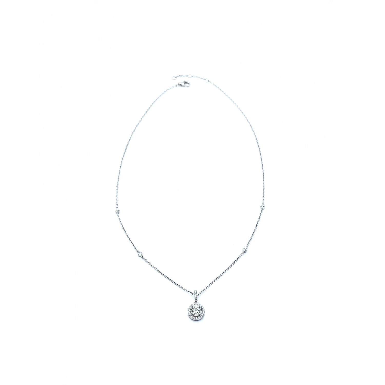 Mozanit 0,9ct ARO Halkalı Tektaş Kolye
