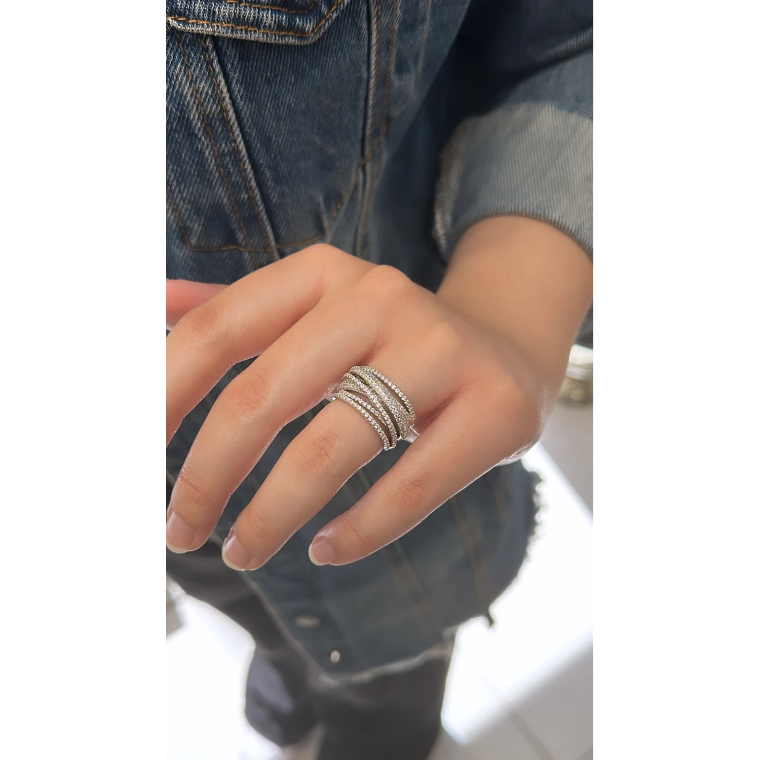 7 Sıra Stripe Yüzük