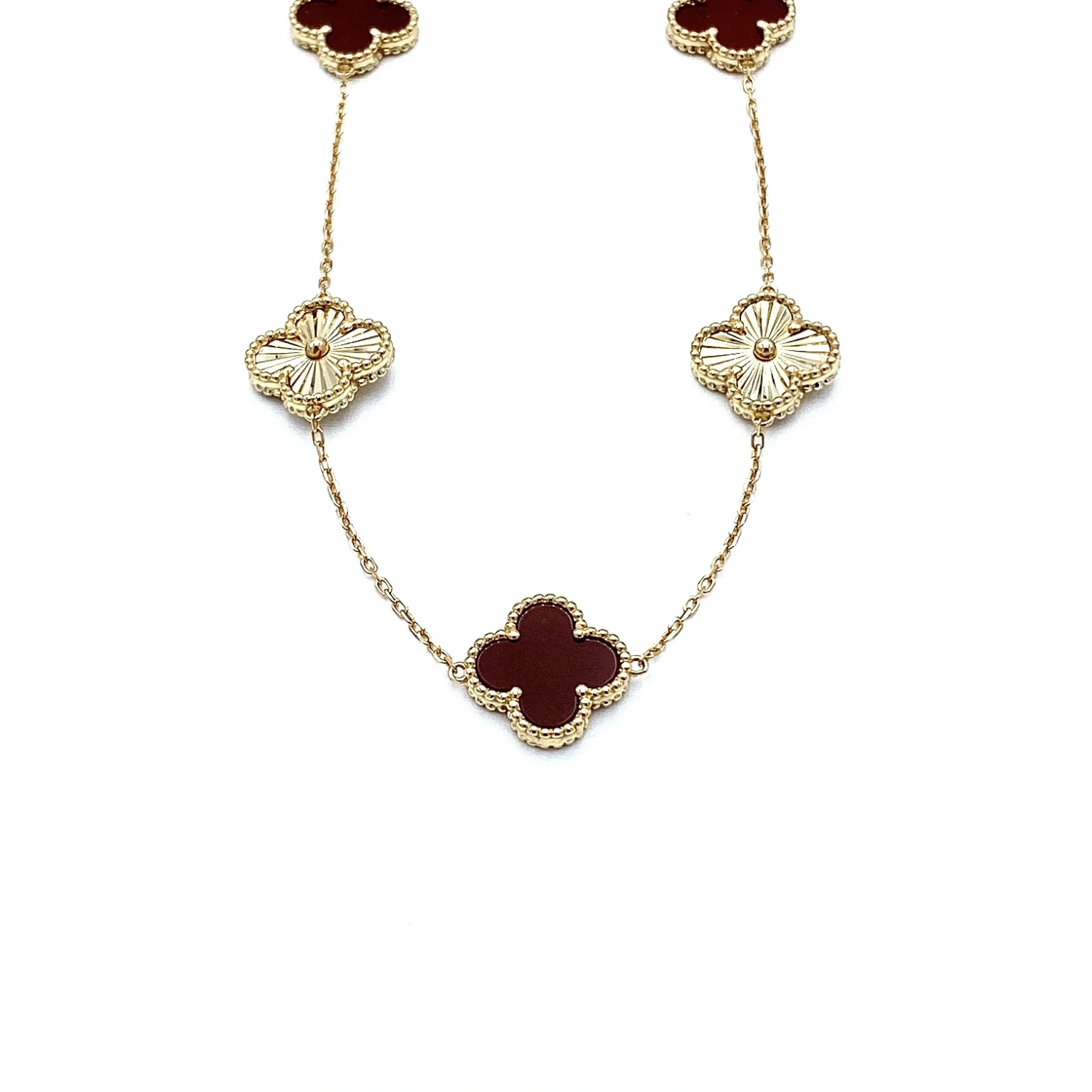 Akik Yonca Lazer Zincir Kolye