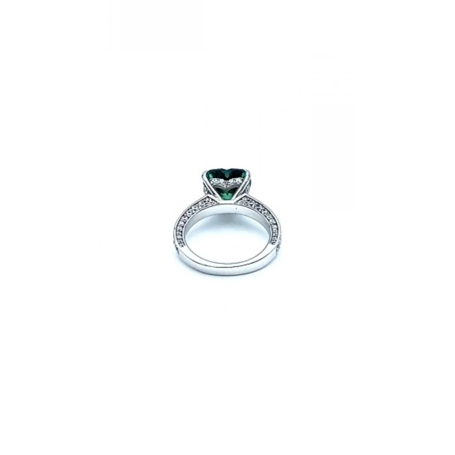 Alex Mint Kalp Taş Yanları Taşlı Yüzük