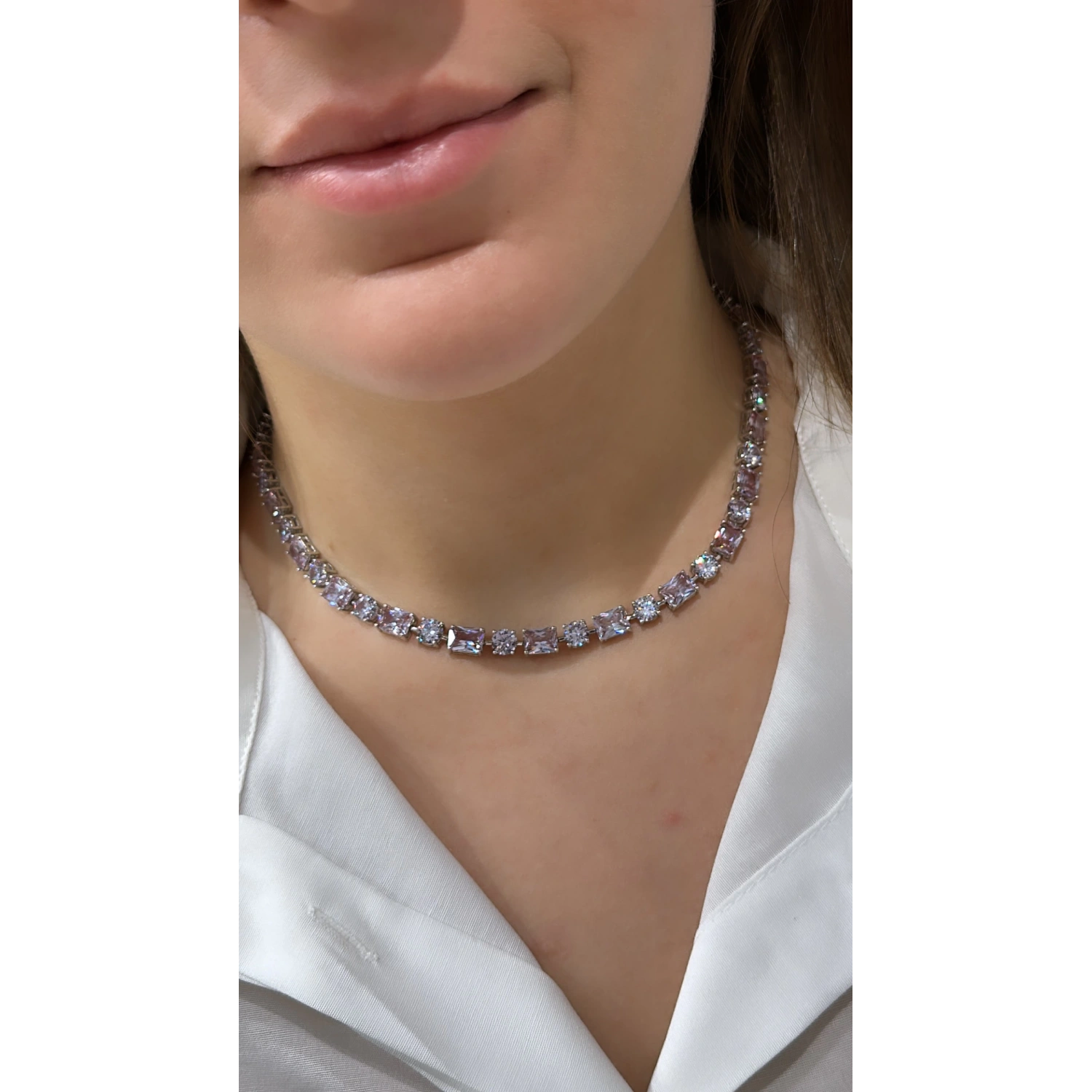 Alex Tarçın Ddörtgen Suyolu Kolye