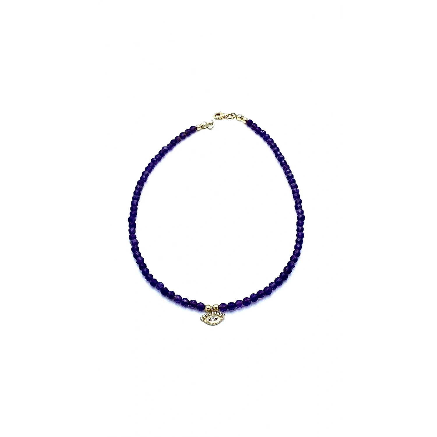 Ametist Göz Figürlü Kolye