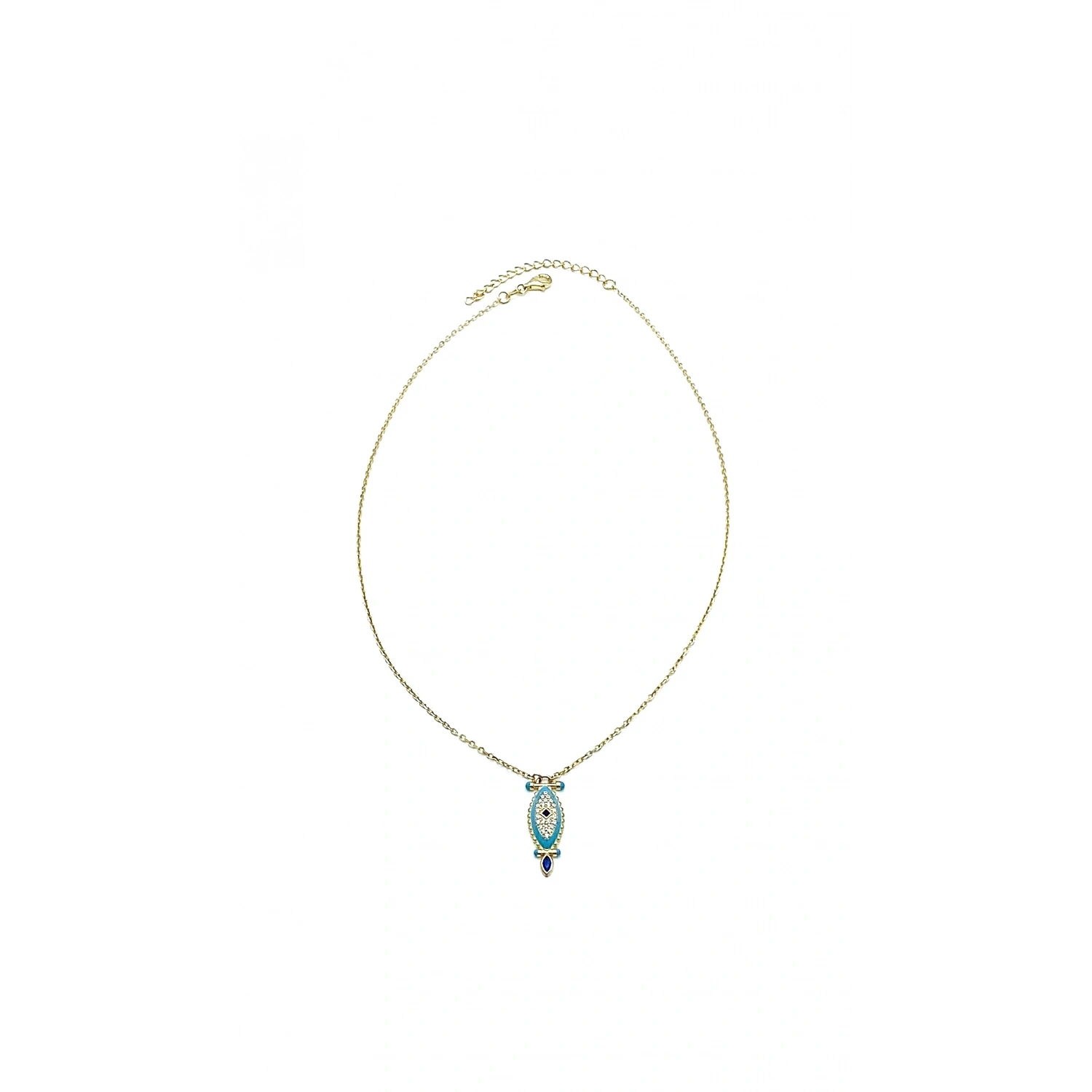Aqua Mineli Göz Kolye