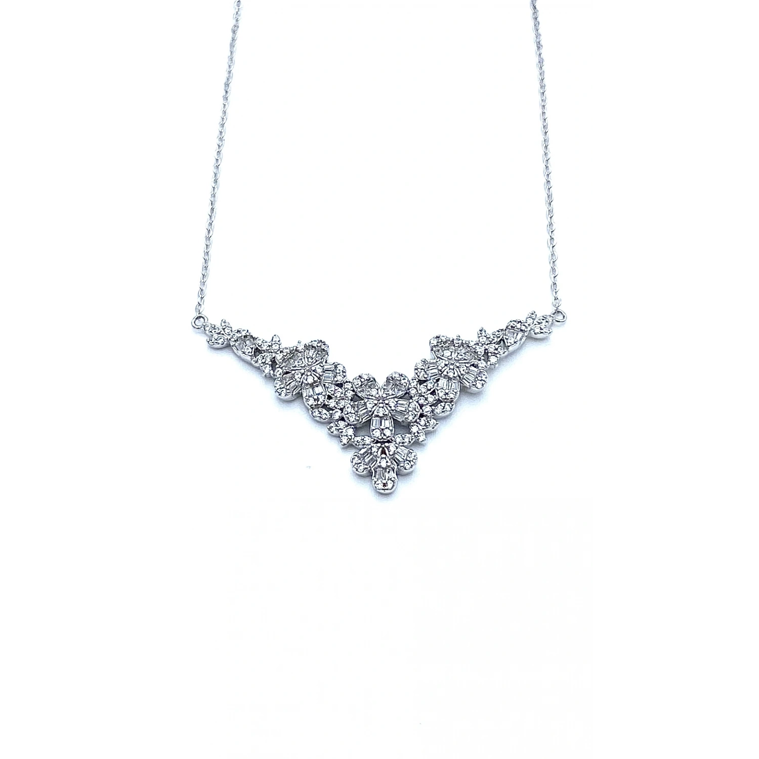 Baget Çiçek V Mini Gerdanlık Küpe Set