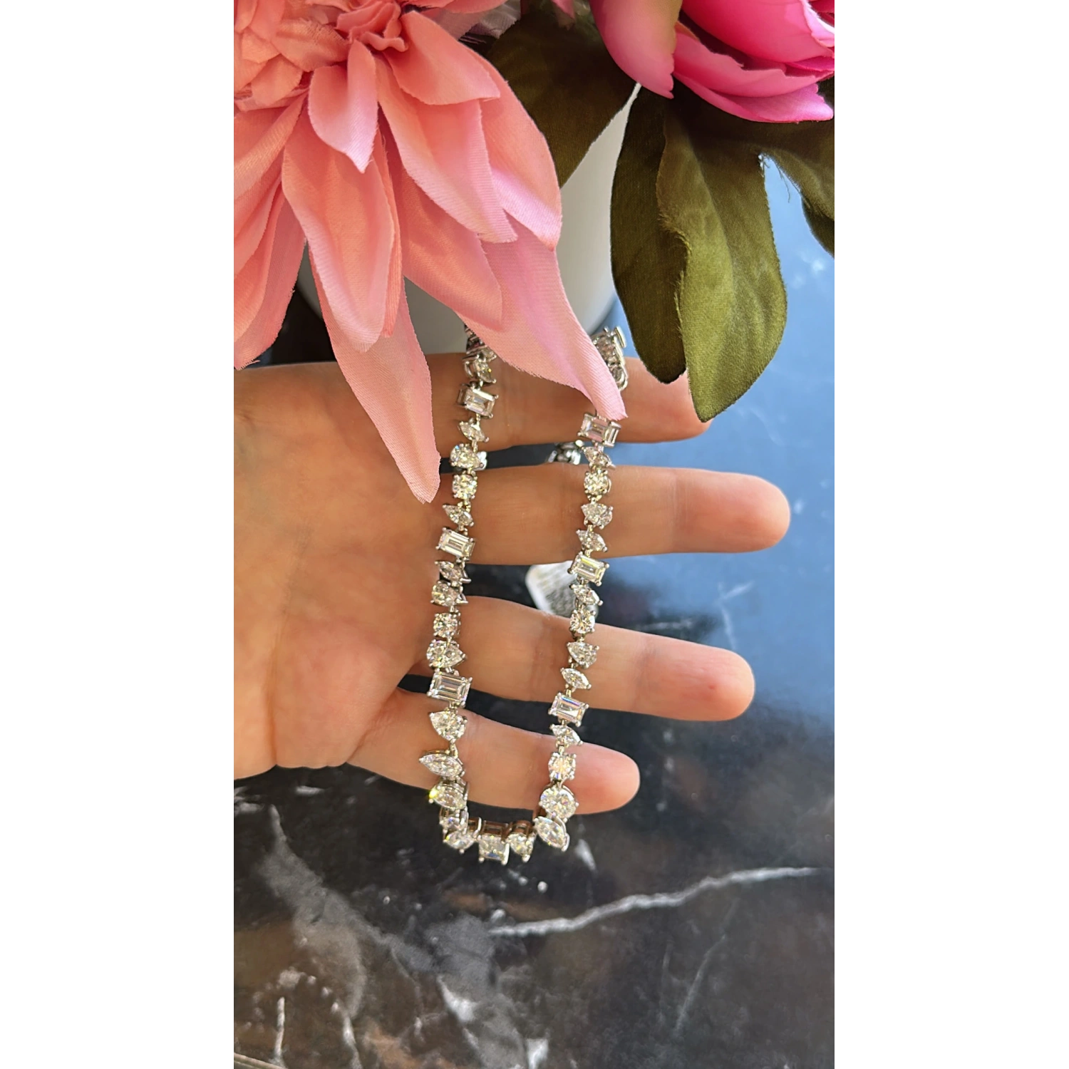 Baget Damla Markiz Taşlı Gerdanlık