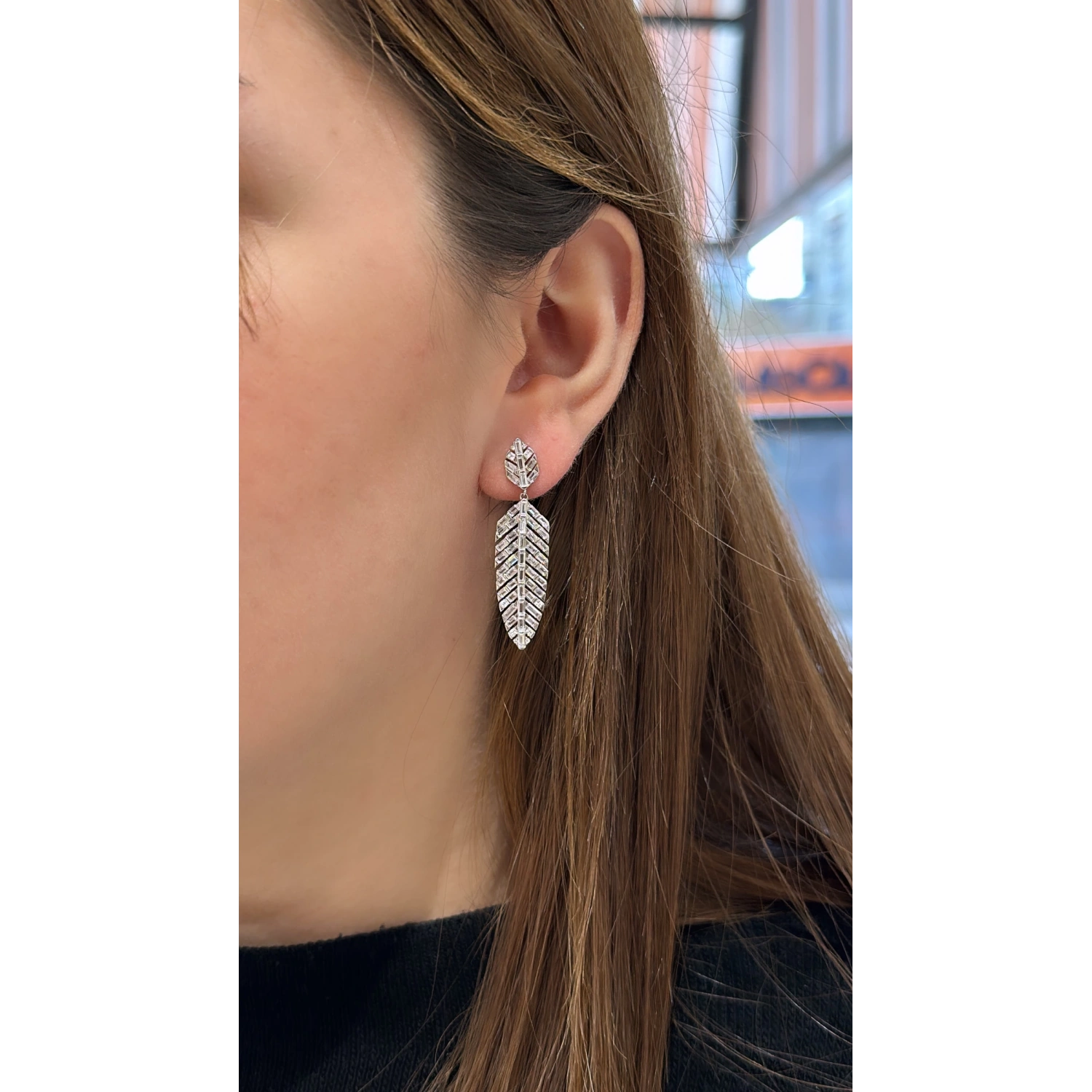 Baget Taşlı 2 Yaprak Küpe