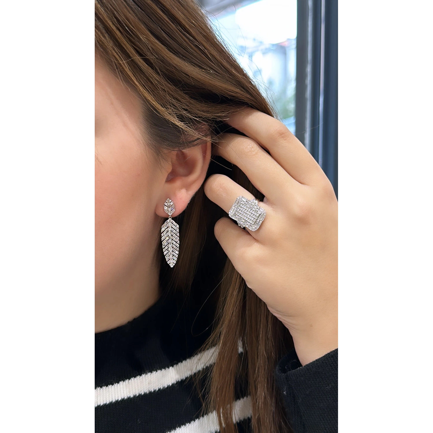 Baget Taşlı Ddörtgen Yüzük