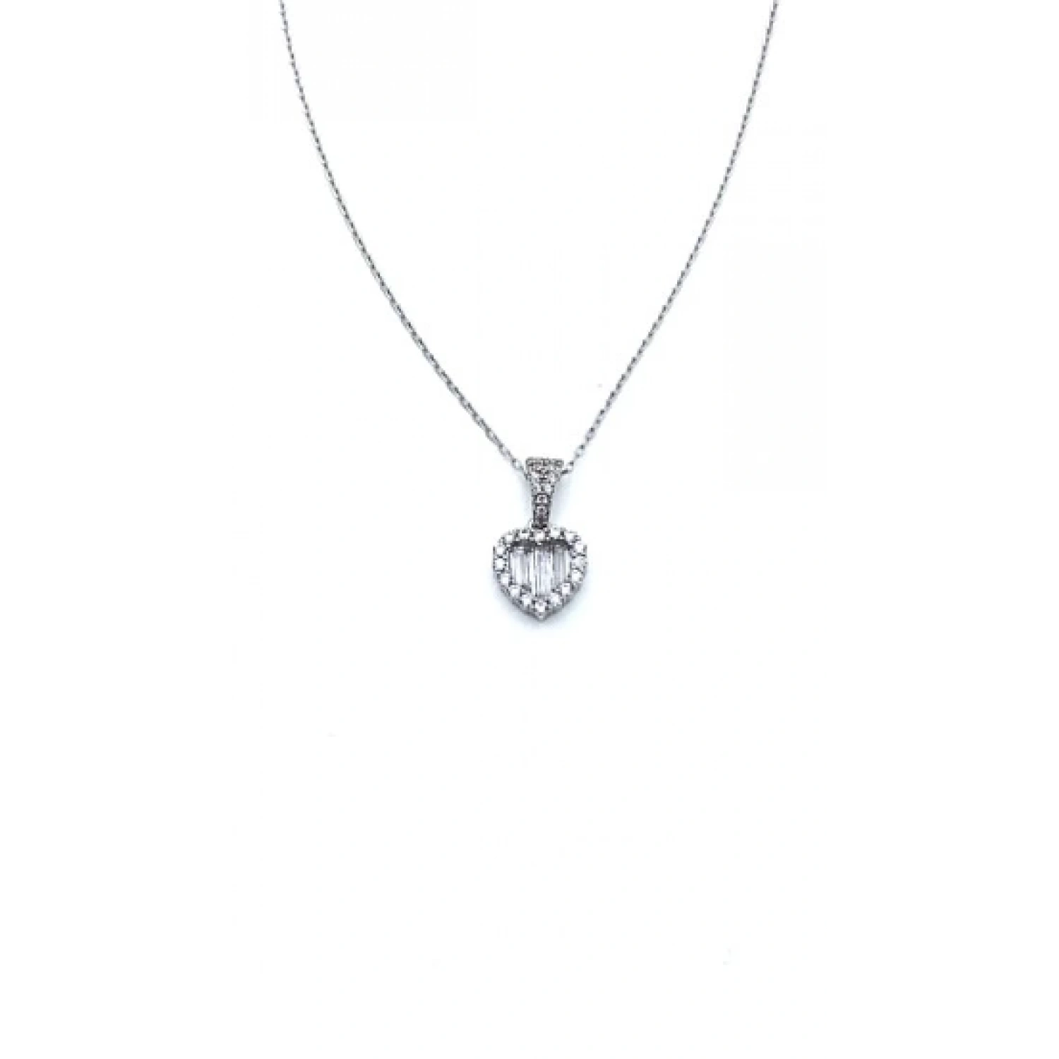 Baget Taşlı Kalp Kolye