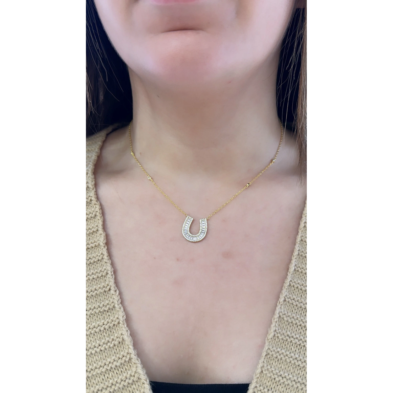 Bagetli L Şans Kolye