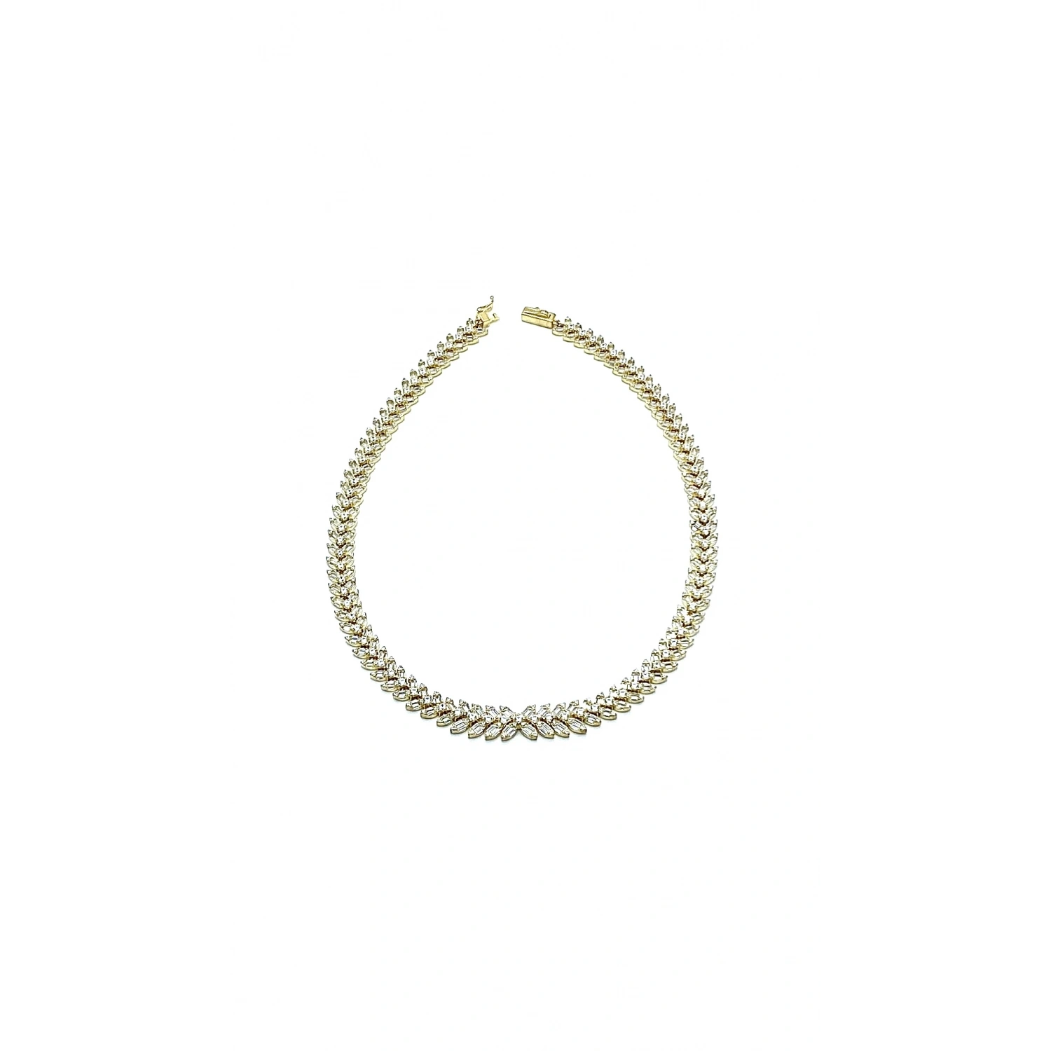 Bagetli Yaprak Tasma Kolye