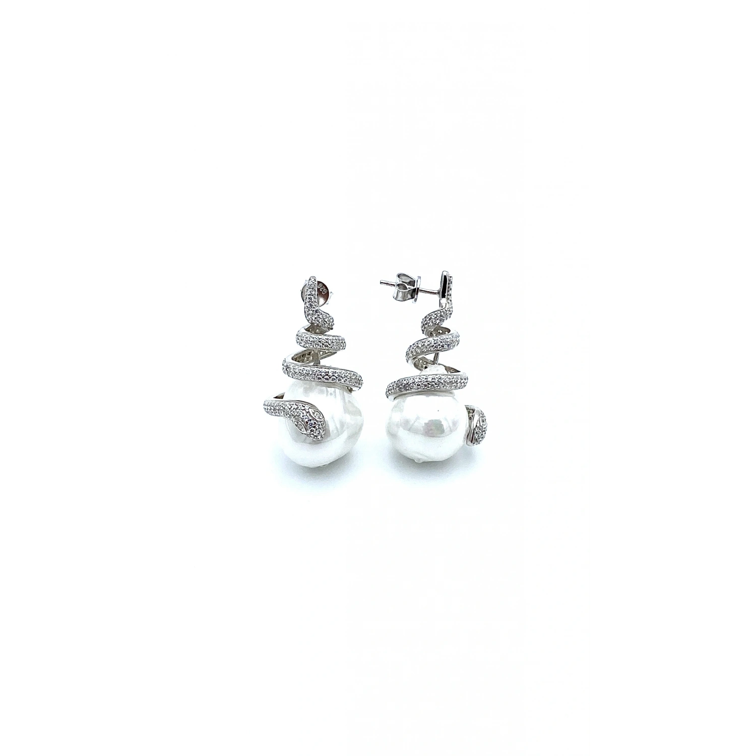 Barok İnci Snake Küpe