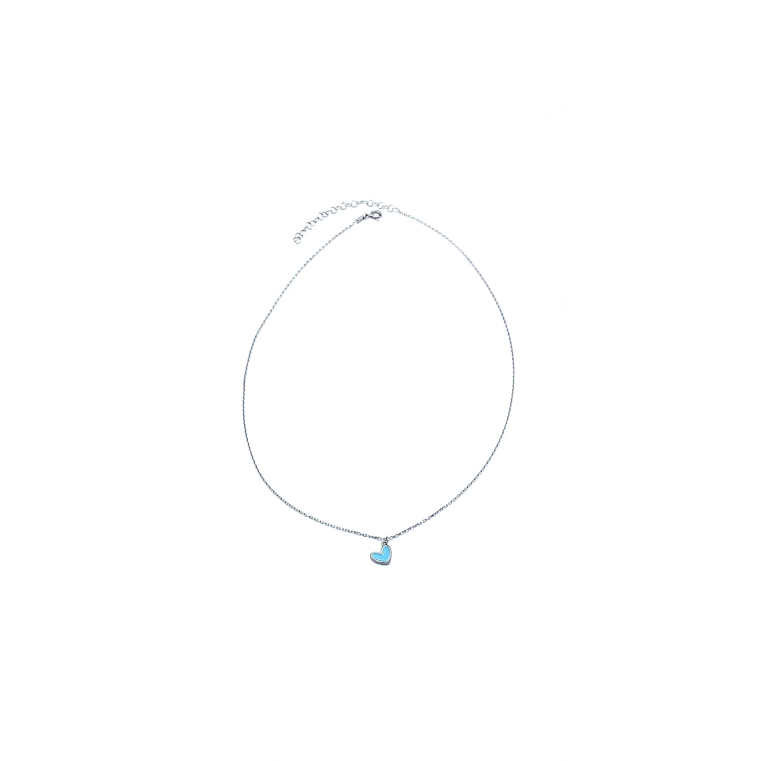Bebe Mavisi Mineli Kalp Kolye