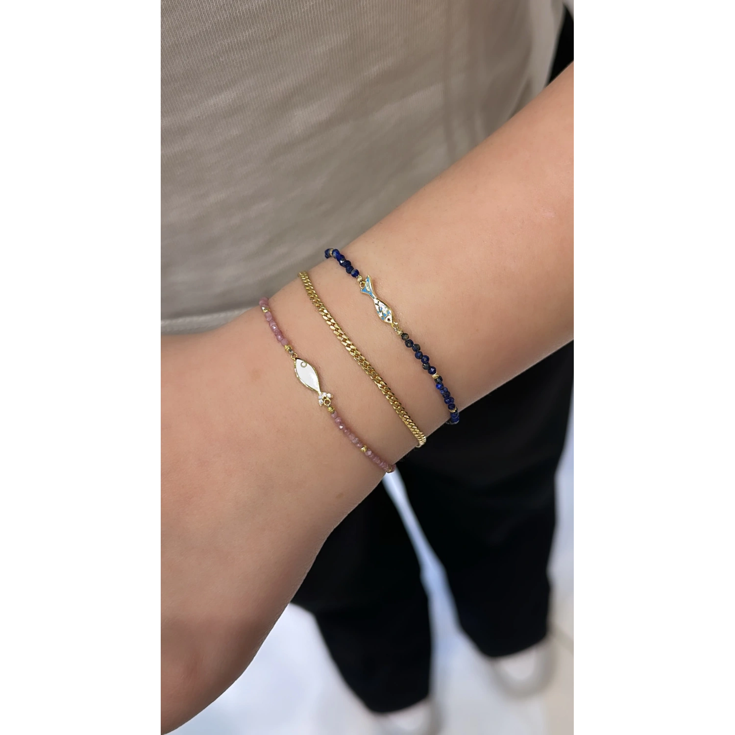 Beyaz Balık Doğaltaş Bileklik