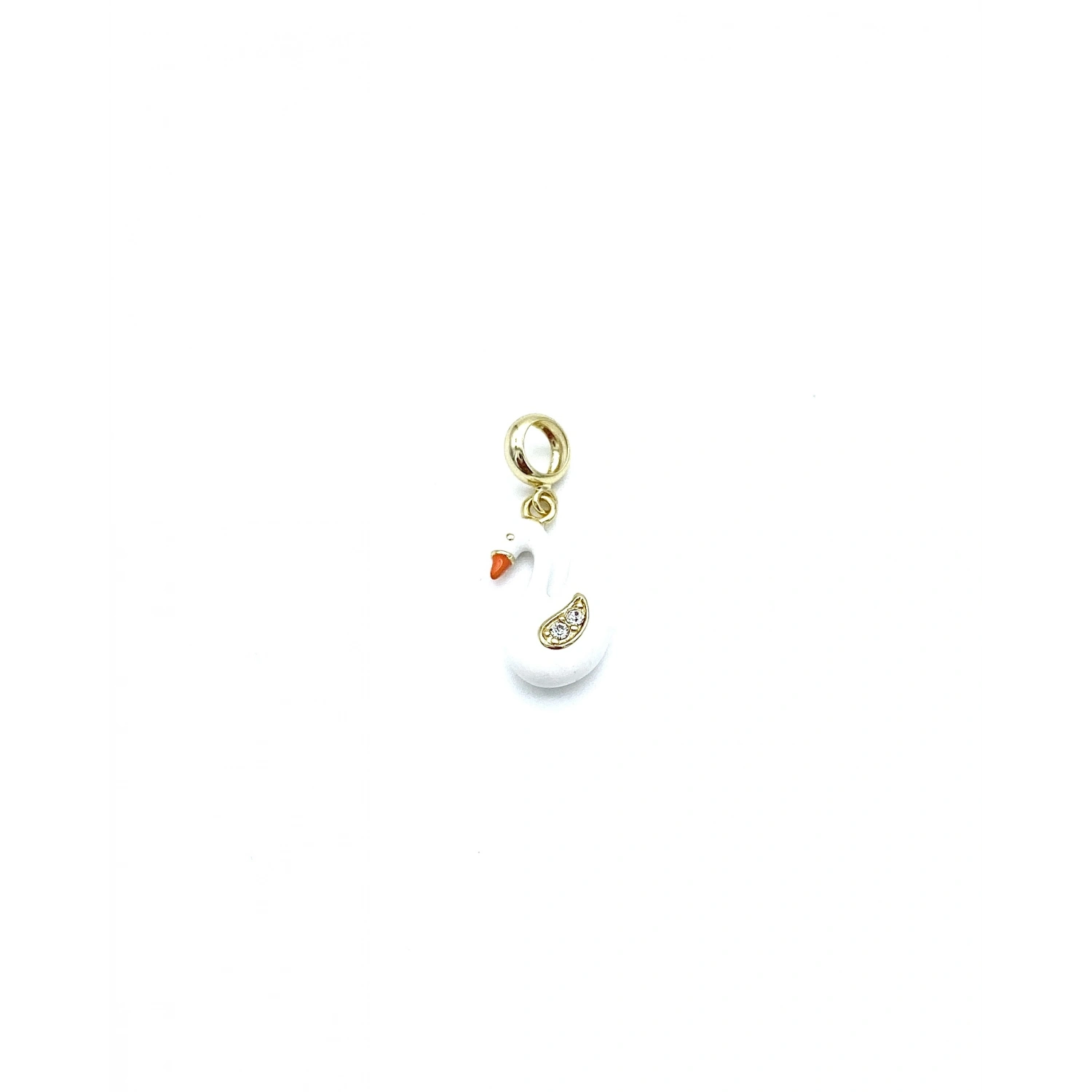 Beyaz Mine Swan Charm Kolye Ucu