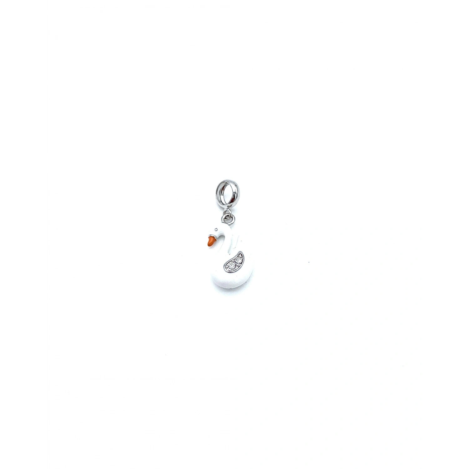 Beyaz Mine Swan Charm Kolye Ucu