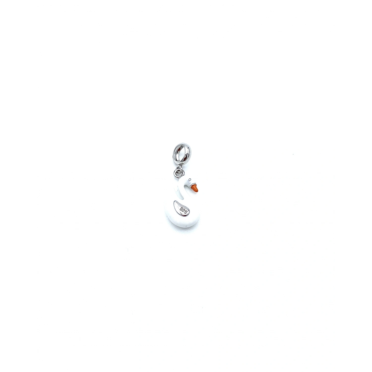 Beyaz Mine Swan Charm Kolye Ucu